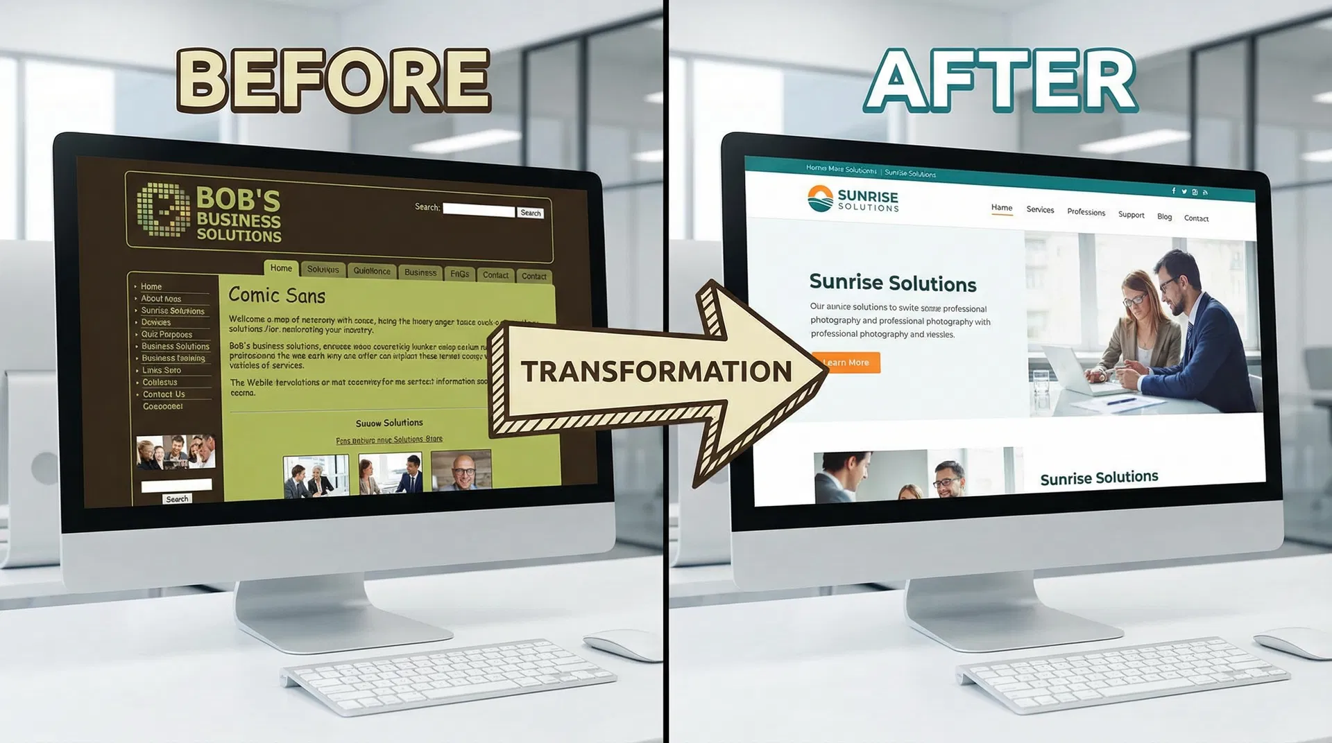 Before and After Website Transformation