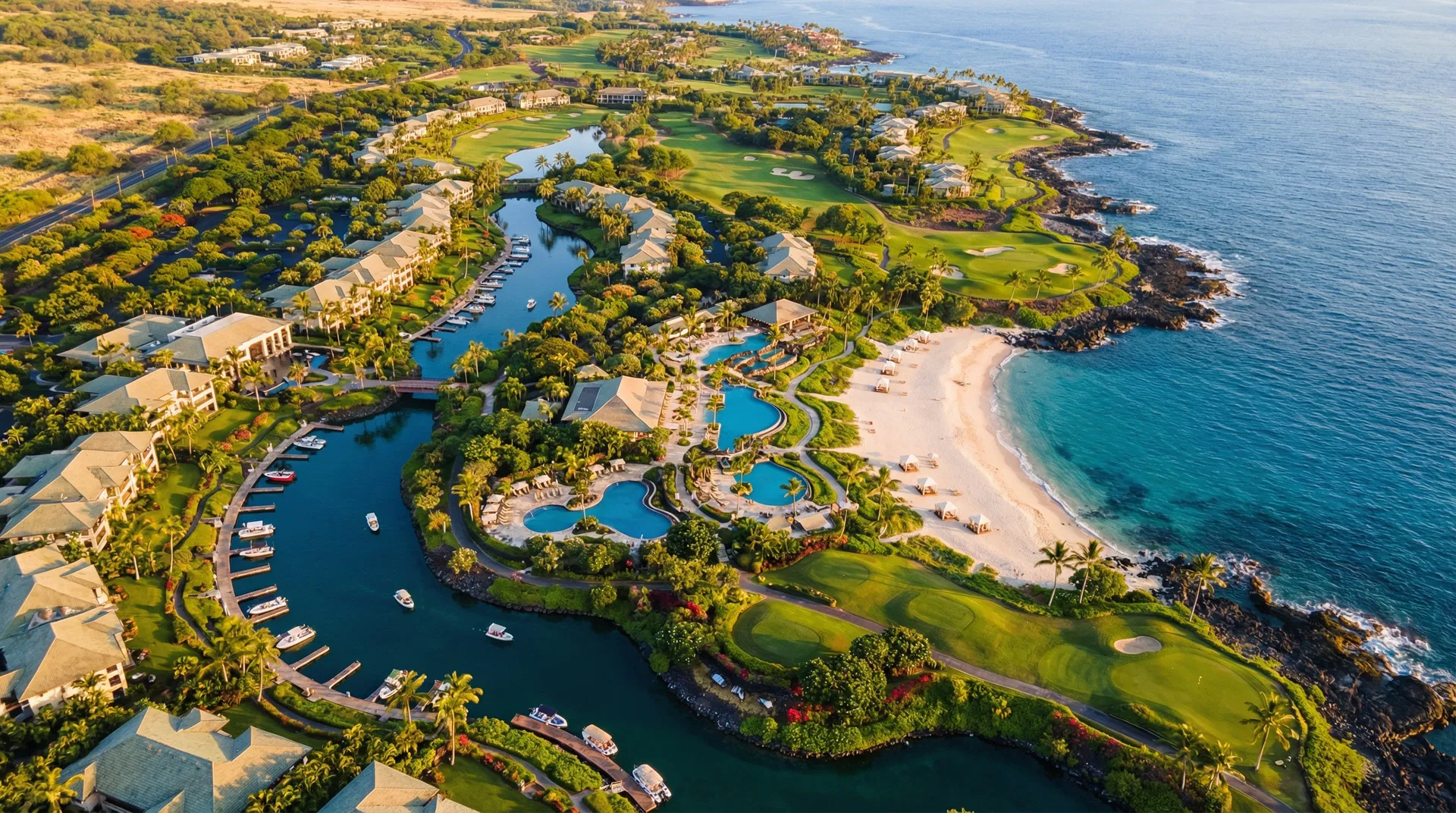 Aerial view of Hilton Waikoloa Village