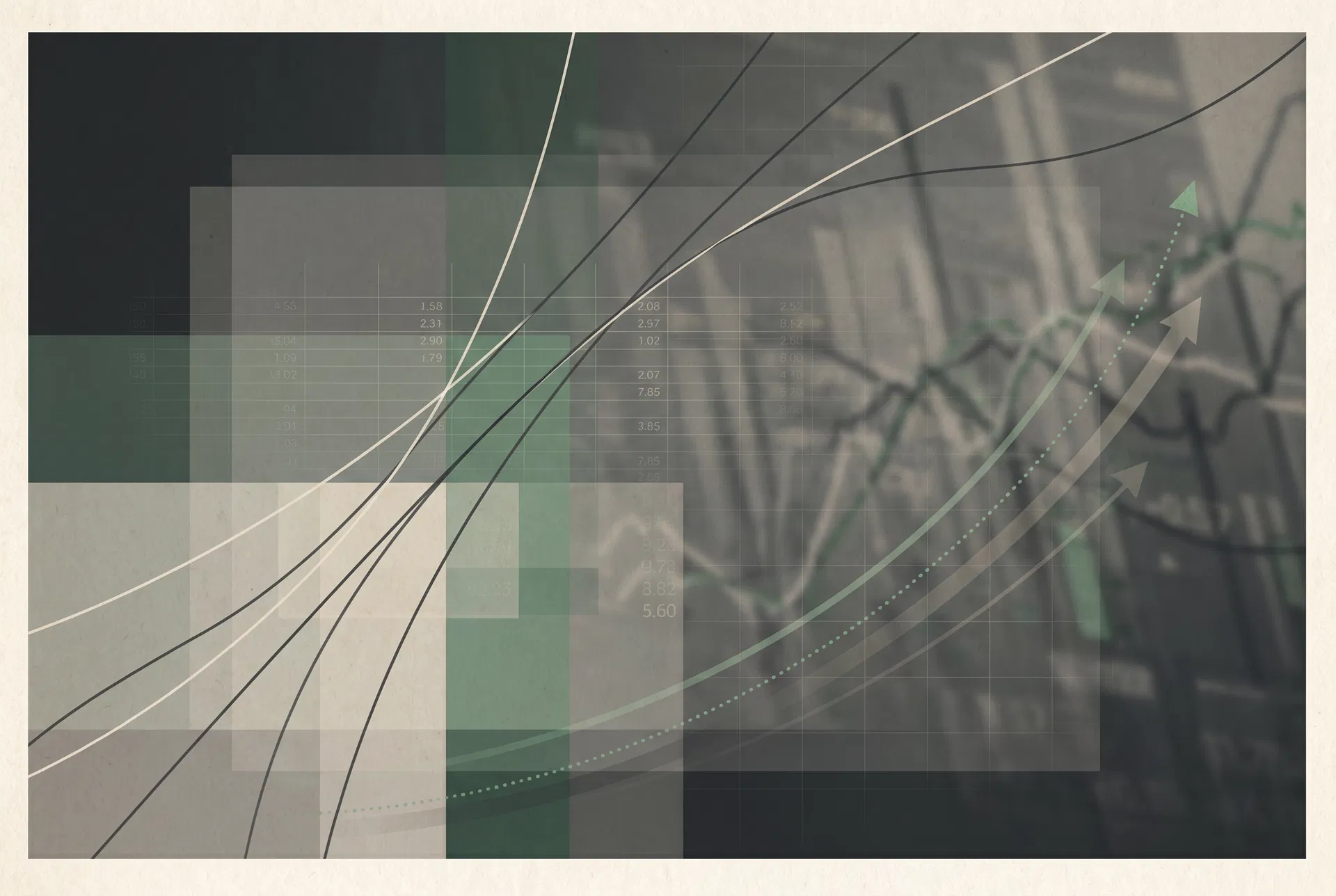 Abstract rising profit lines