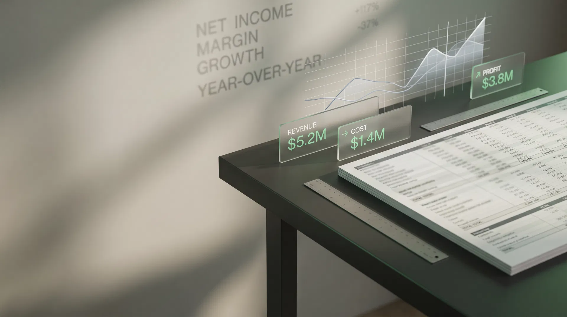 Abstract financial workspace