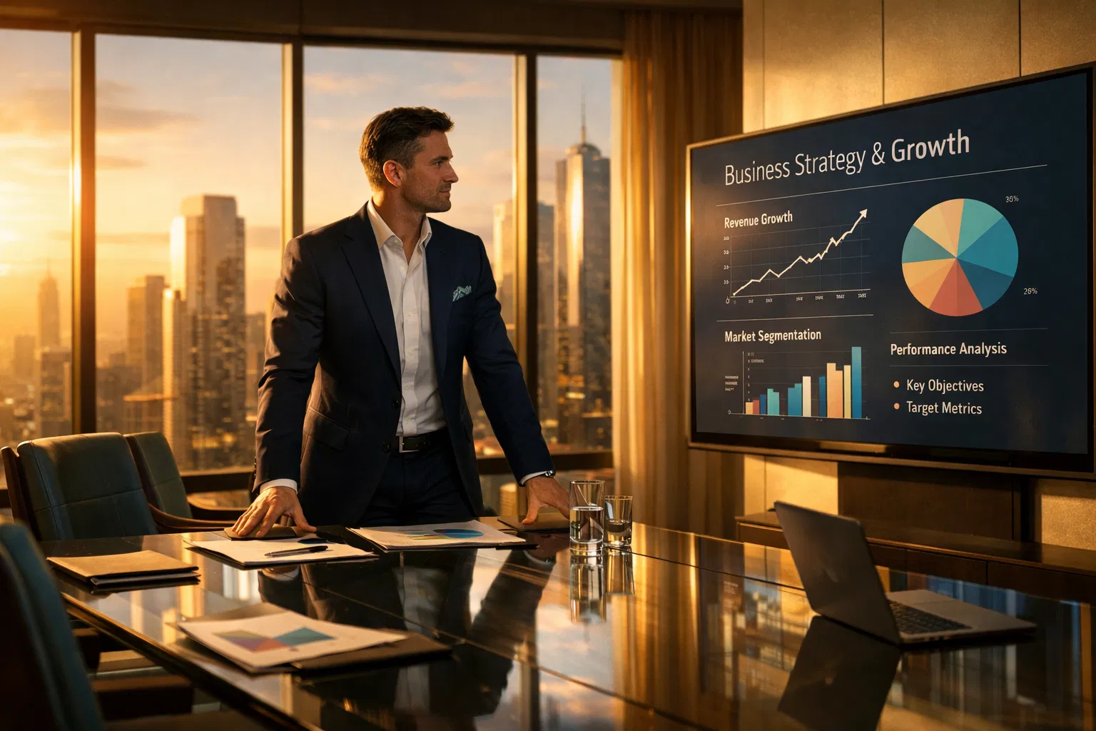 Pre-sales consultant presenting strategy