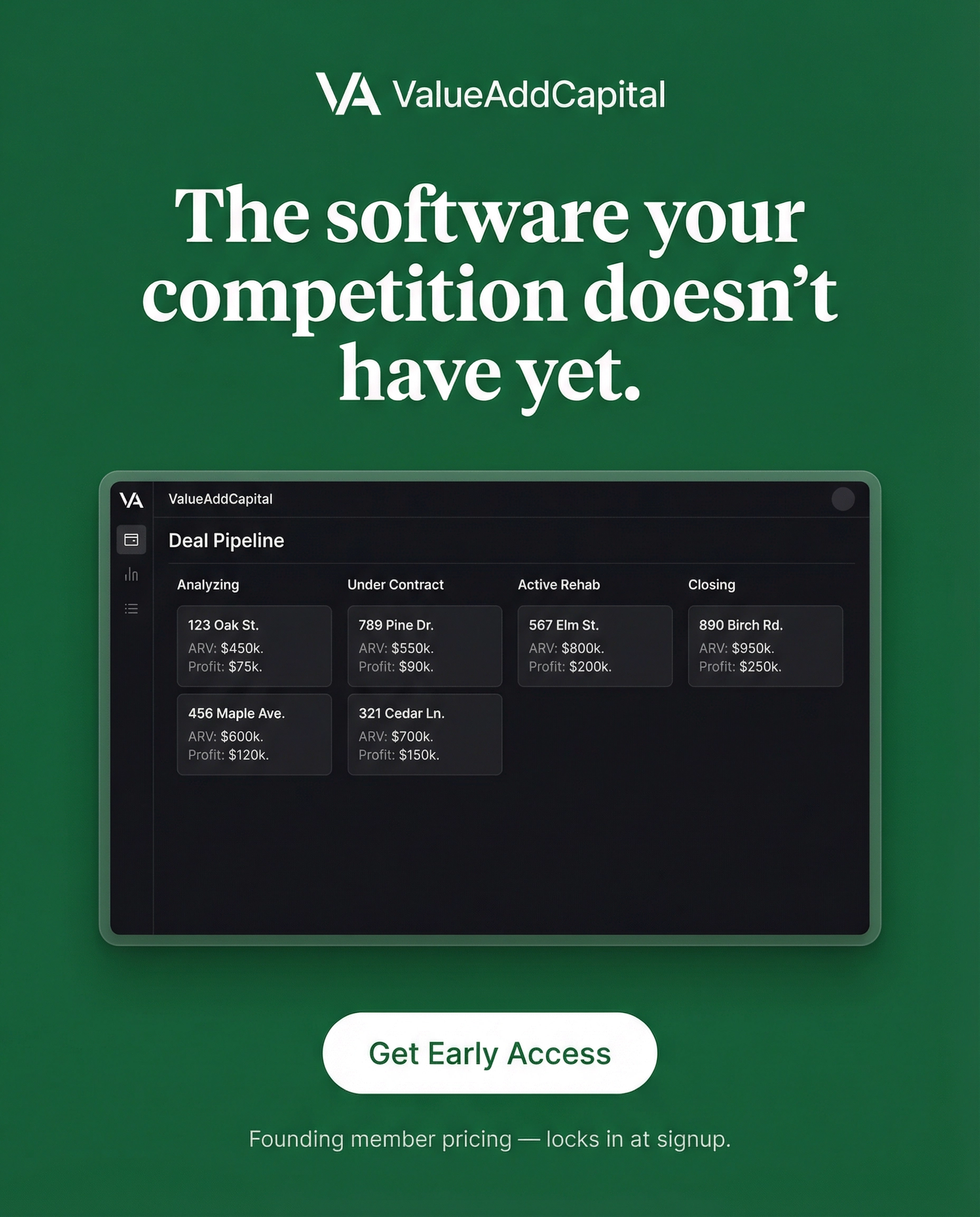 ValueAddCapital — Deal Pipeline
