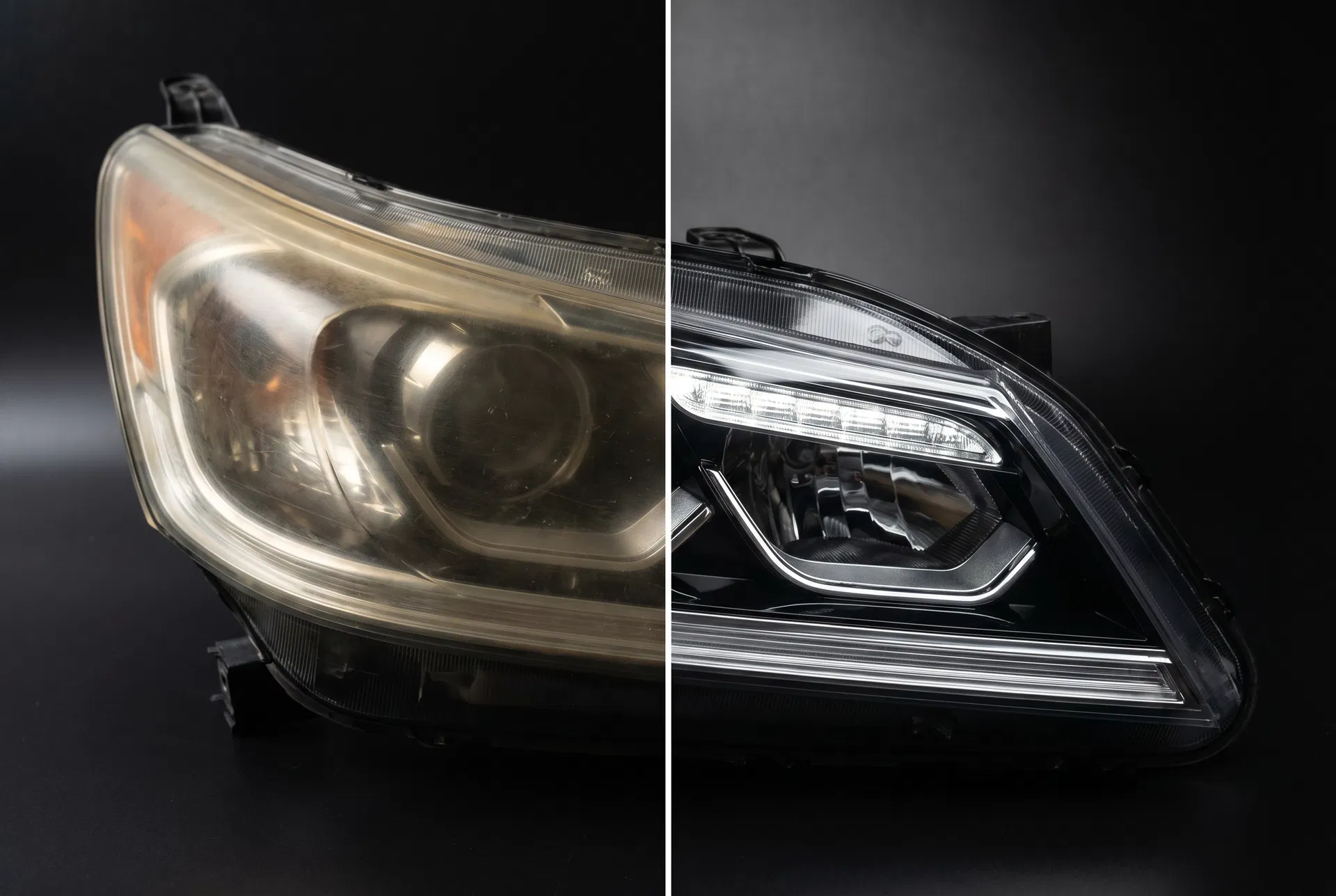 Before and after headlight restoration - 2015 Honda Accord - Aurora, CO
