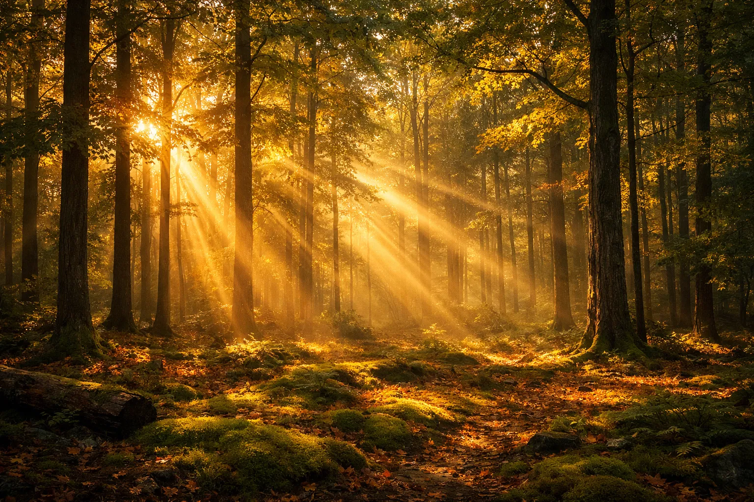 Ontario forest at golden hour