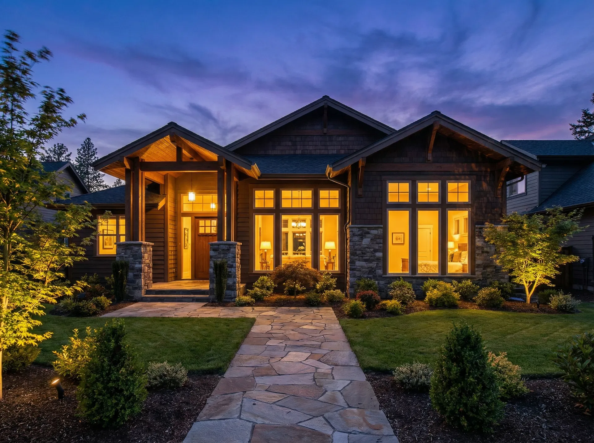 Twilight exterior real estate photography