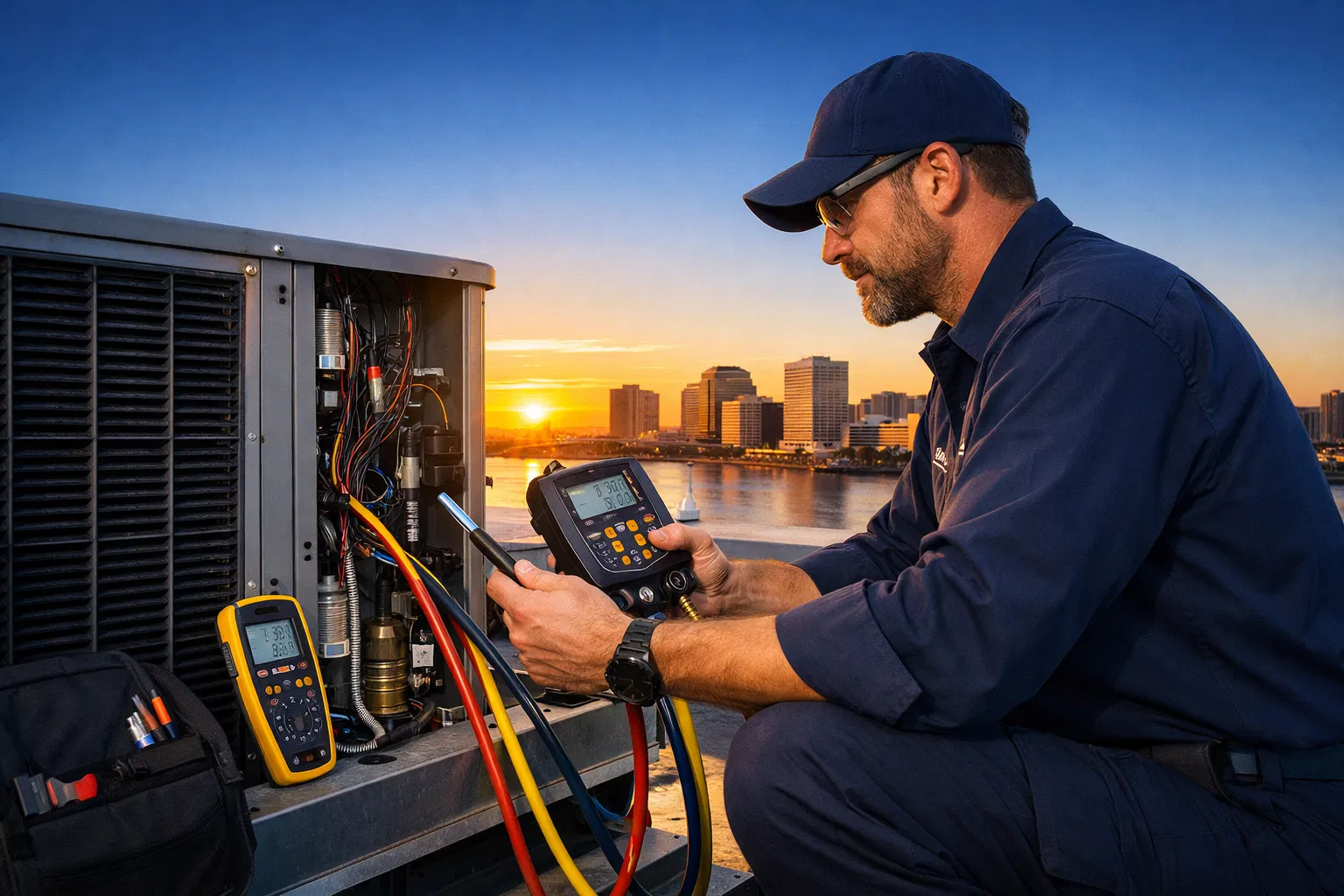 HVAC technician working