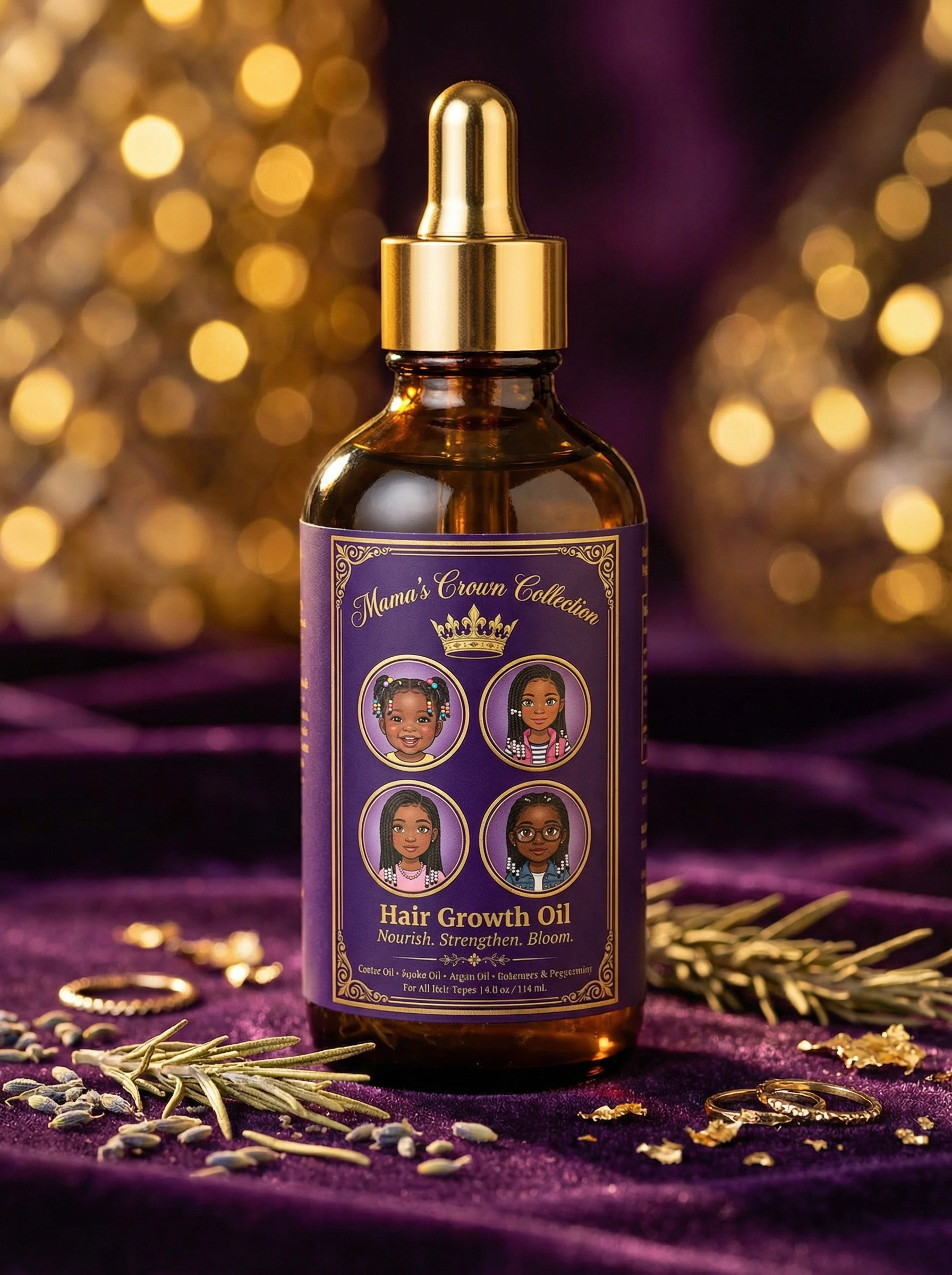 Mama's Crown Collection Hair Growth Oil Bottle