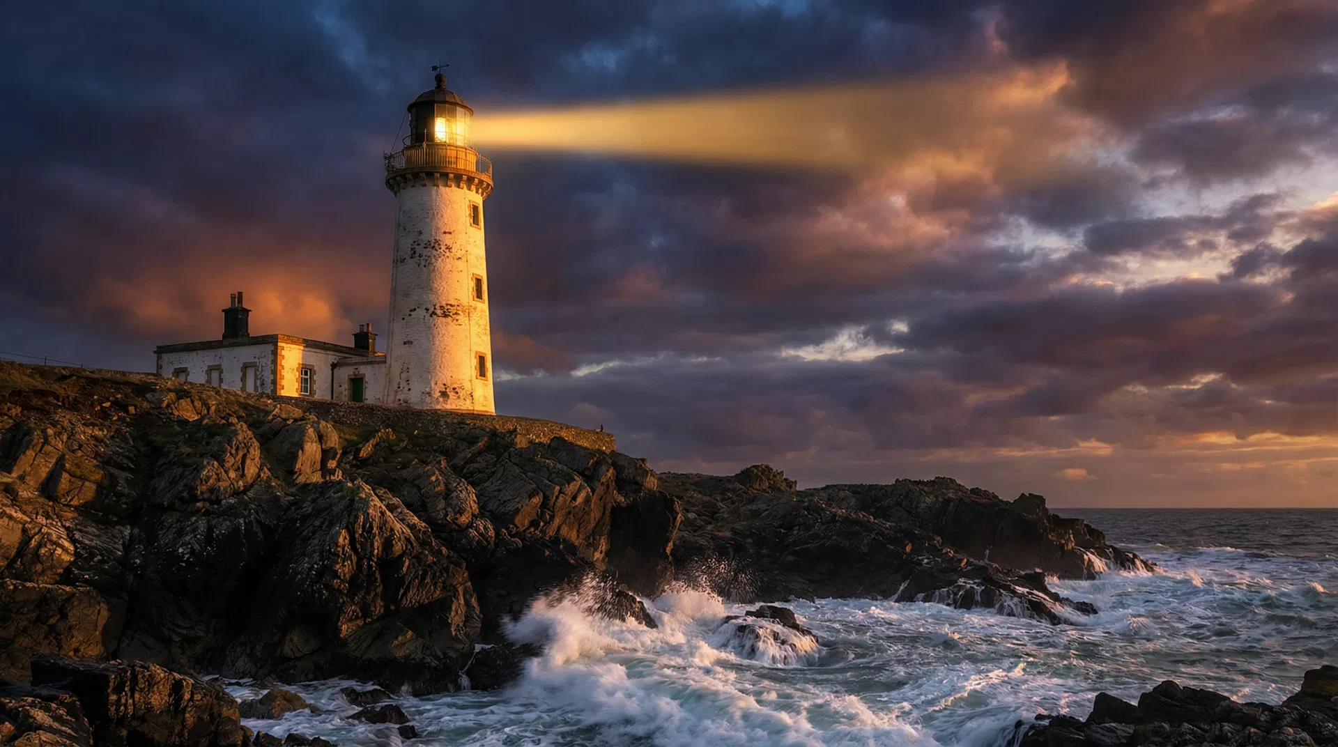 Melbourne lighthouse at golden hour