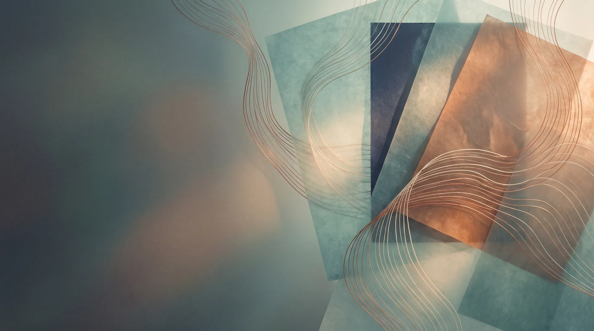Abstract editorial artwork with layered textures