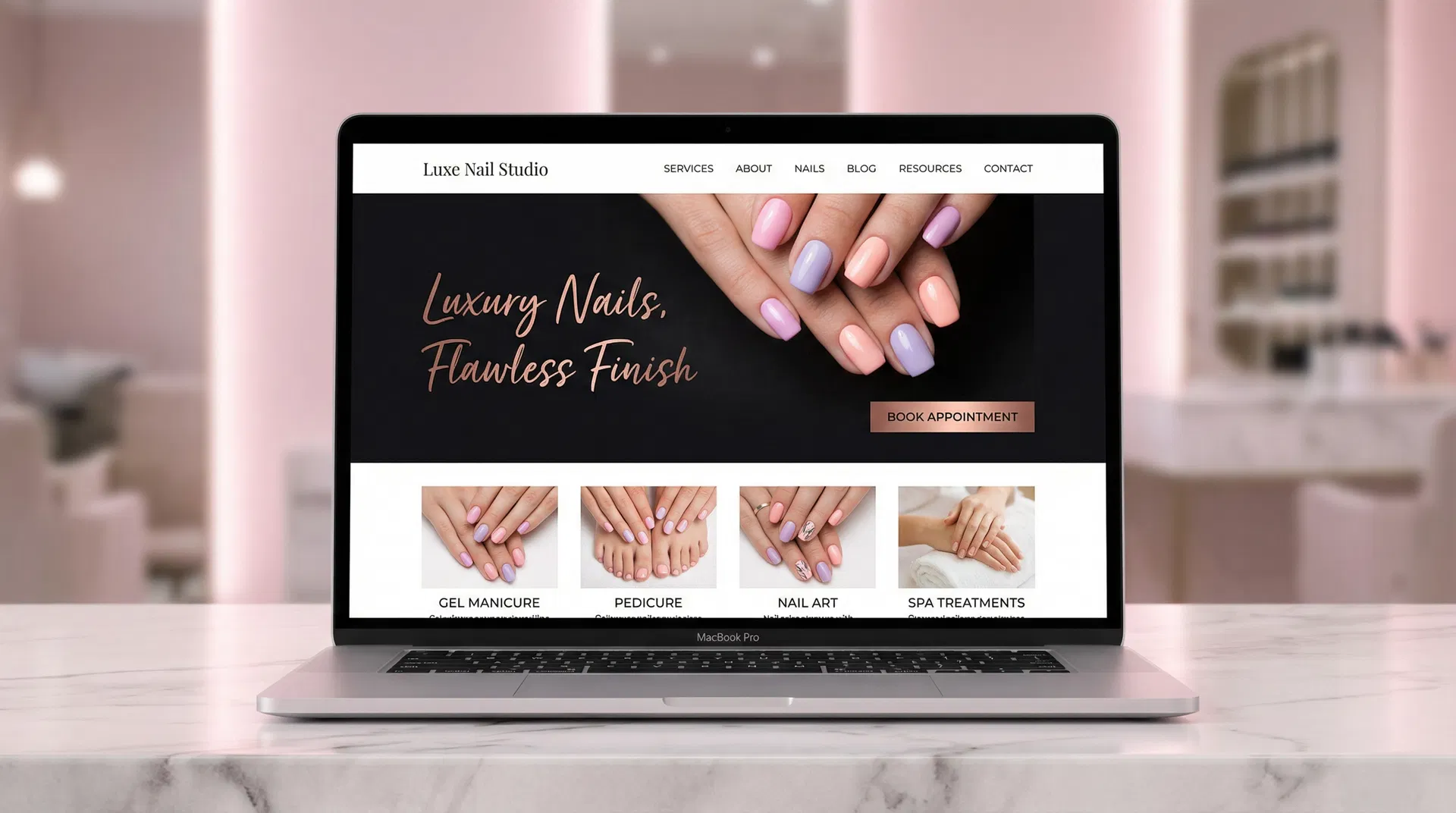 Luxe Nail Studio website demo