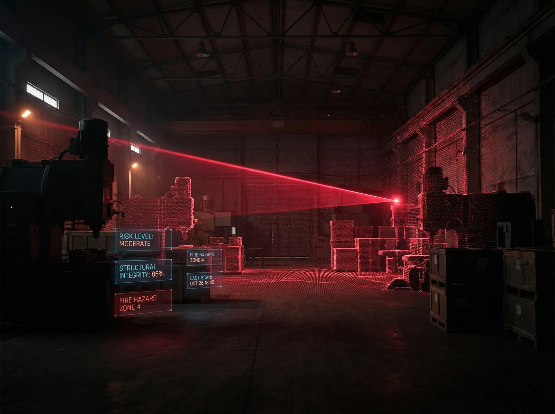 Industrial LIDAR scanning for insurance risk assessment