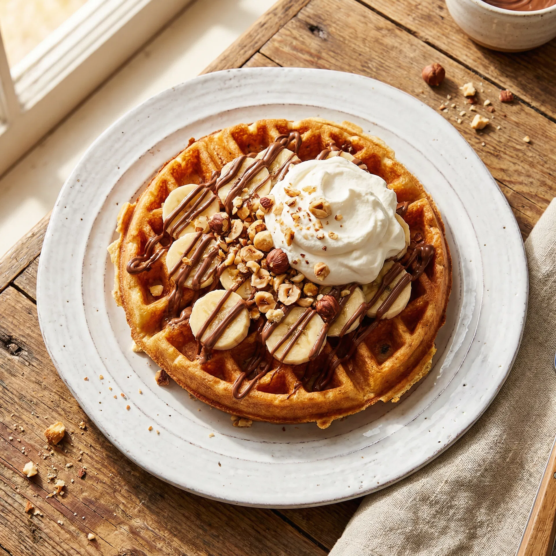 Nutella & Banana waffle at Waffle Can Colorado