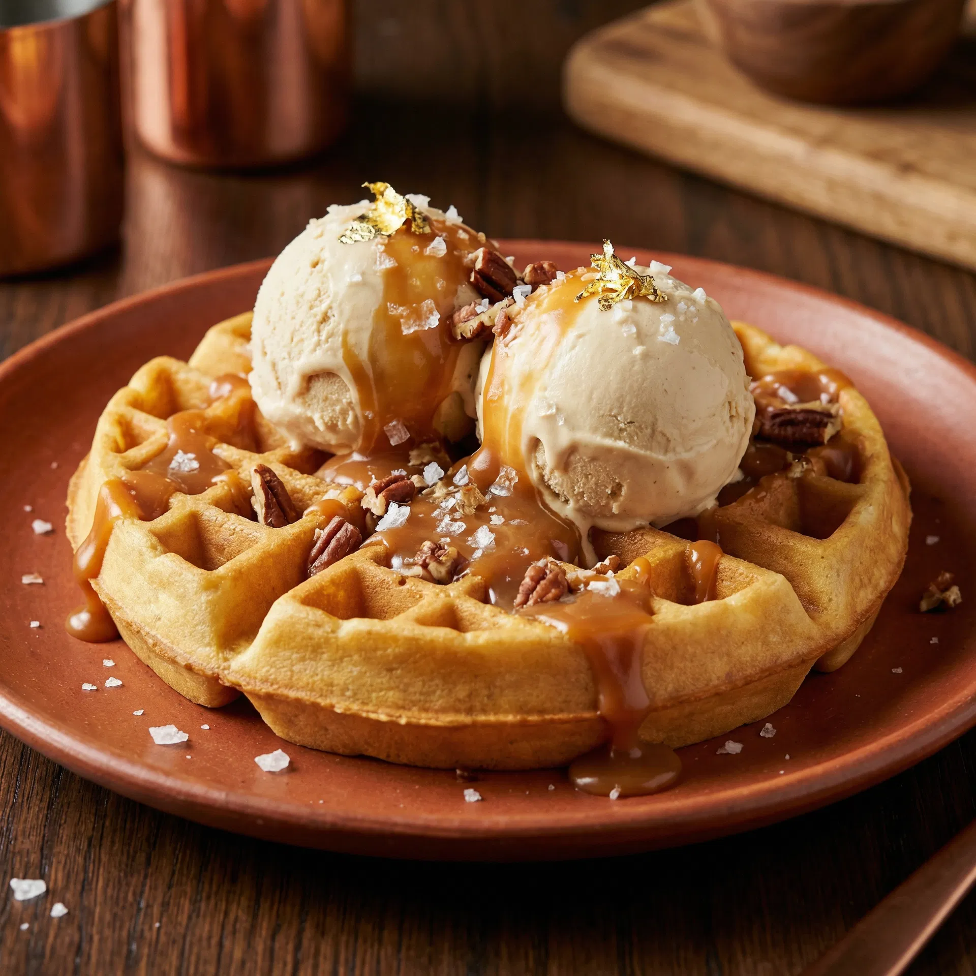 Caramel Luxe waffle at Waffle Can Colorado