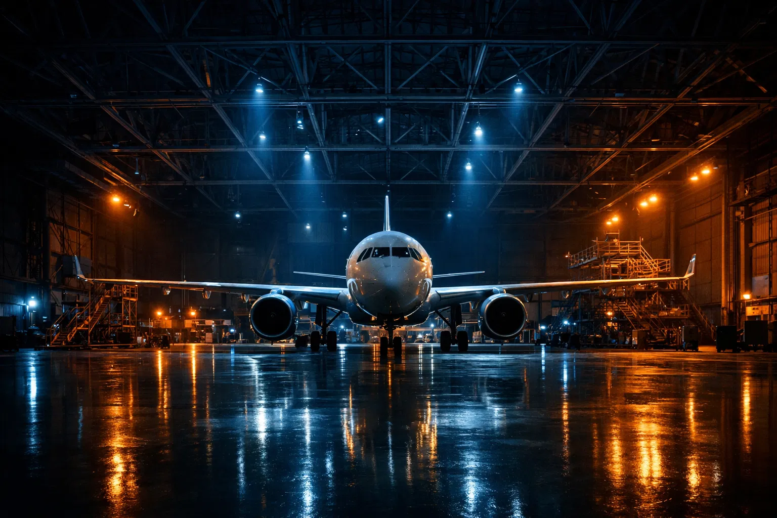 Aircraft in hangar - JetStream Cleaning operations