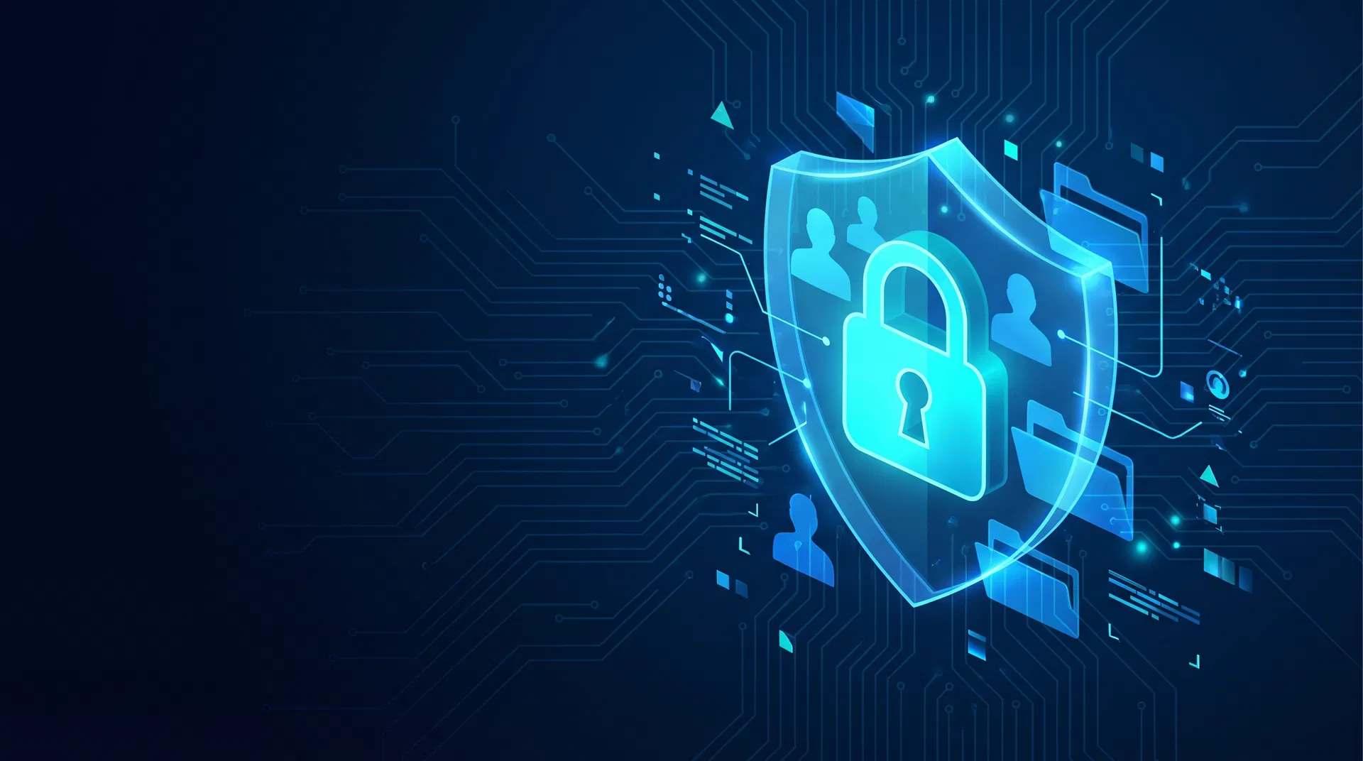 Data privacy and HR compliance concept with digital lock and employee records