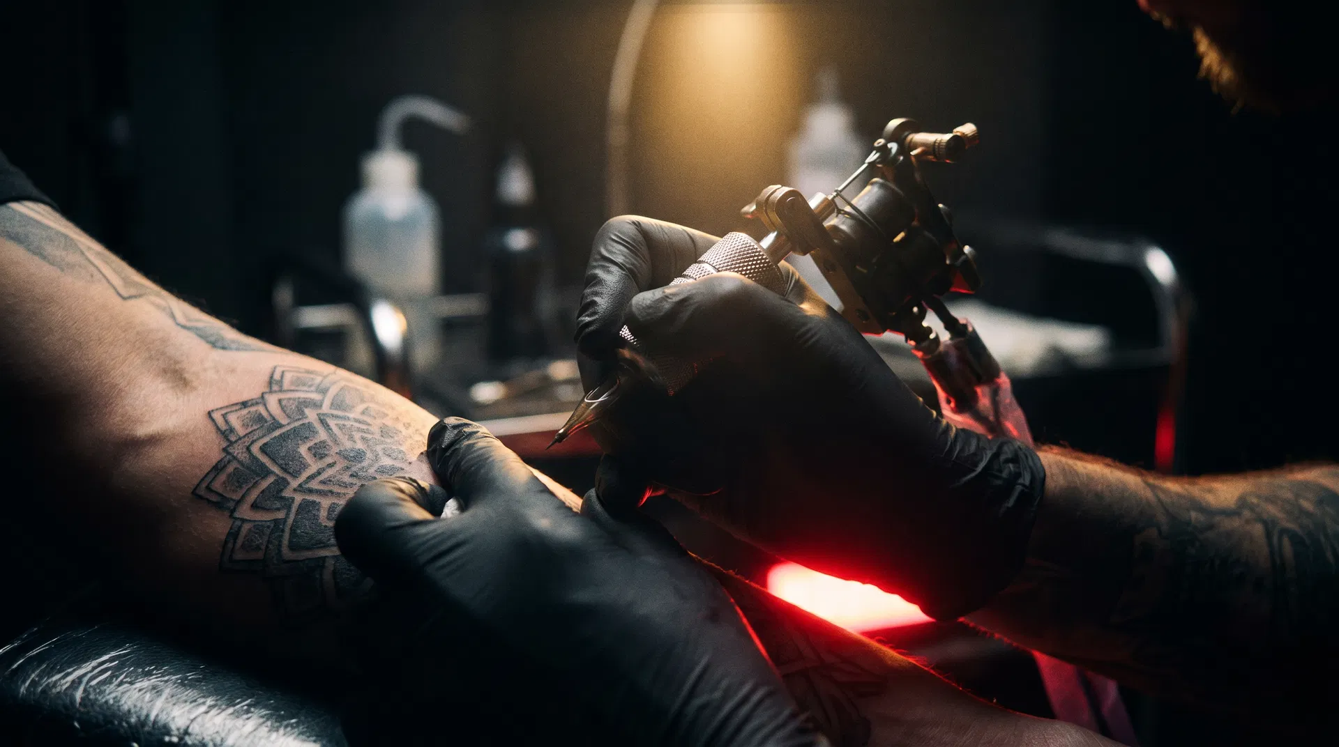 Tattoo artist at work