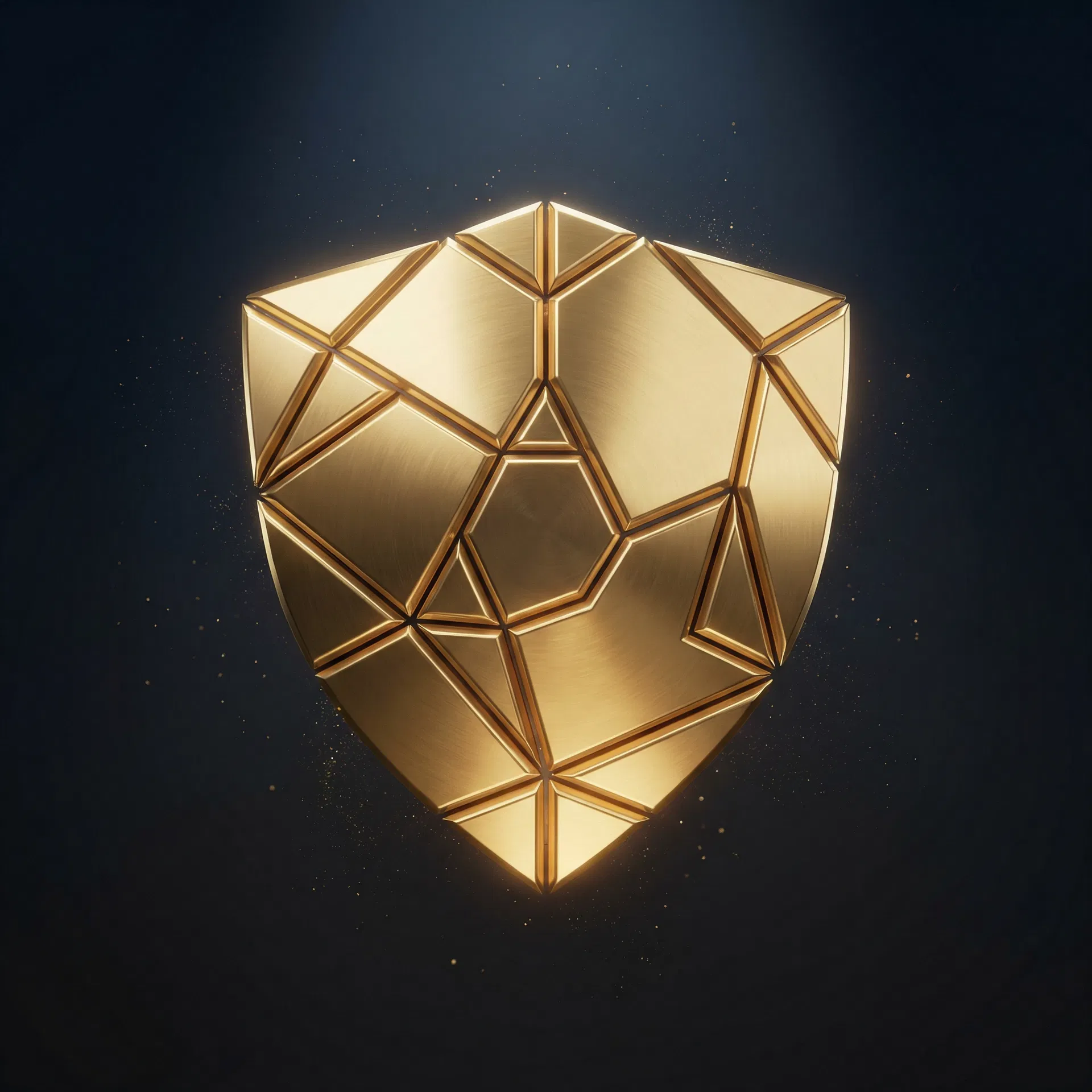 Golden shield representing financial protection