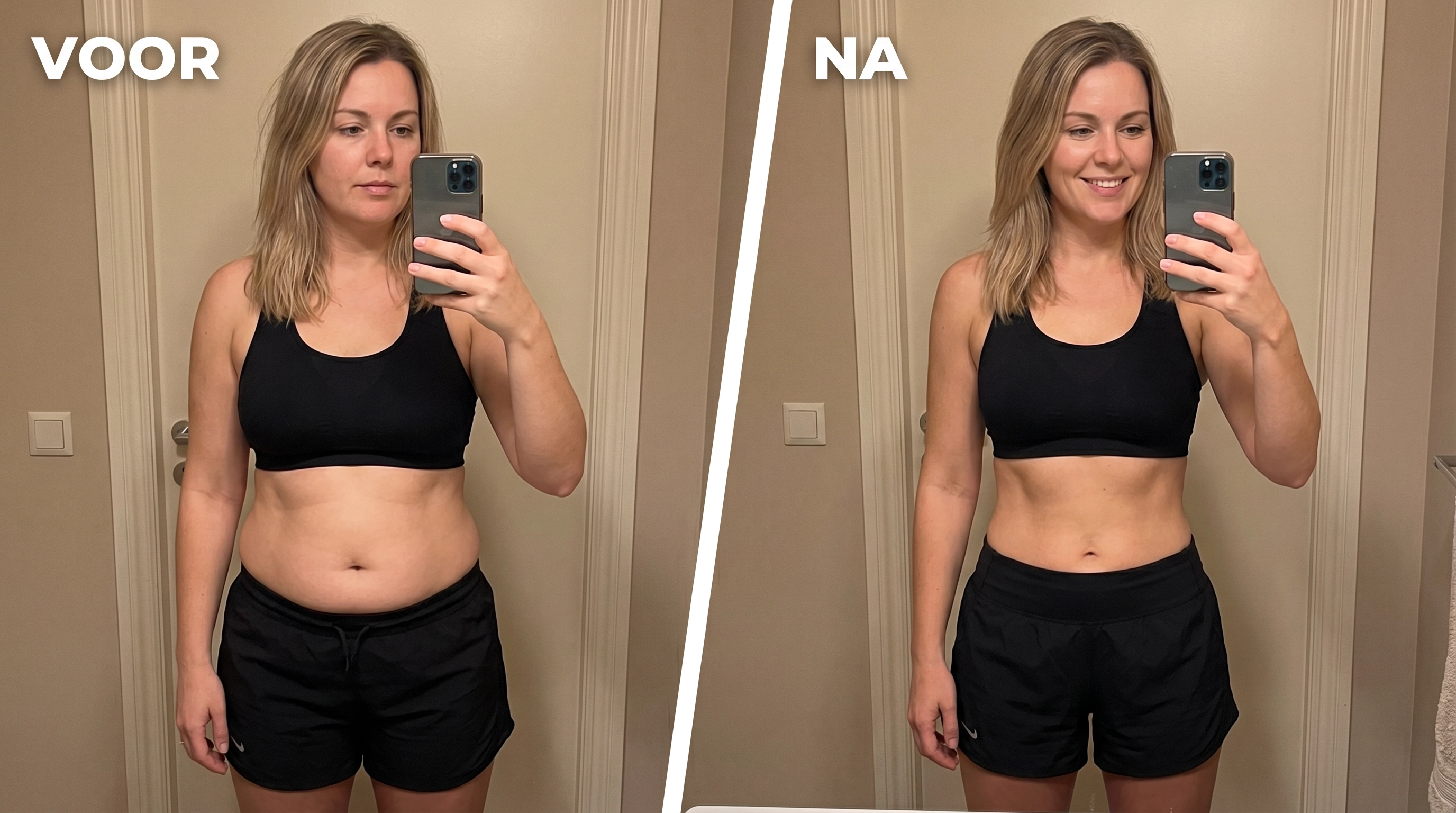Voor en na AviFit bodyshaping resultaat