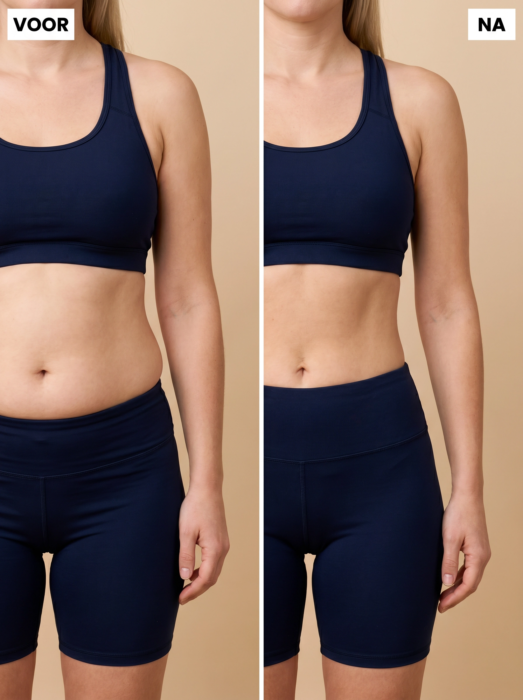 Voor en na AviFit Bodyshaping Panningen