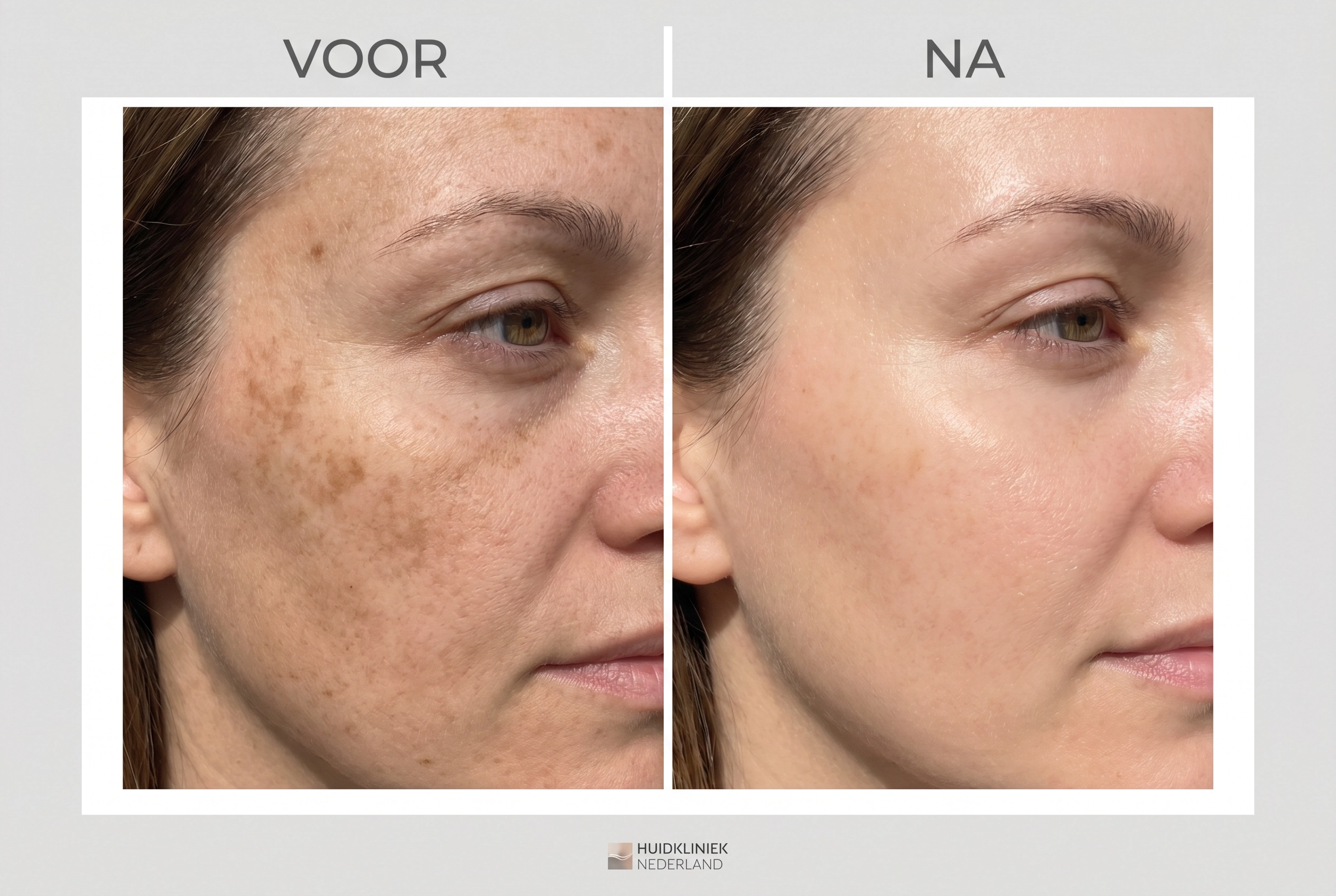 Voor en na pigmentvlekken behandeling