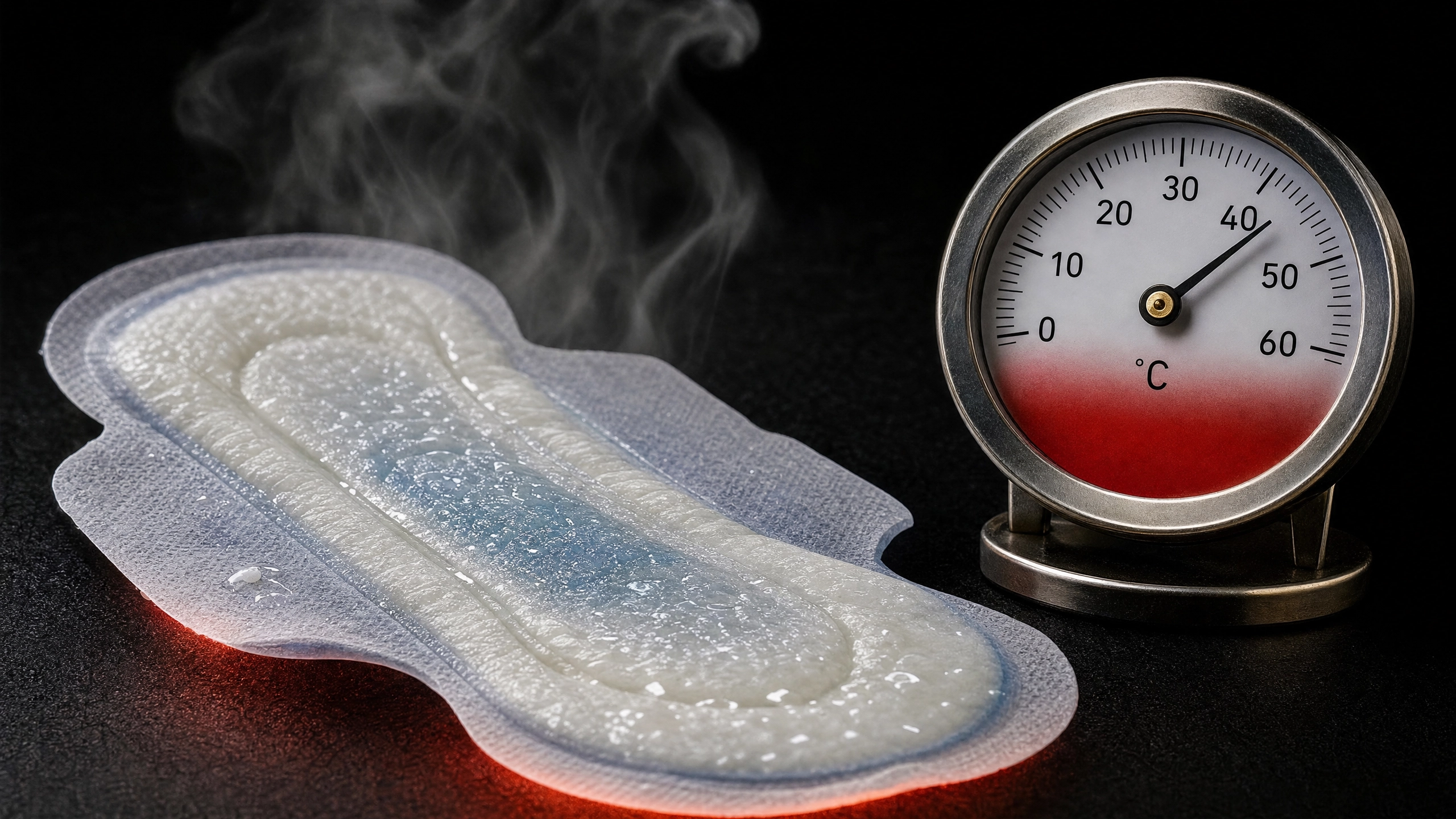 Compresa de plástico atrapando calor y humedad a 35 grados