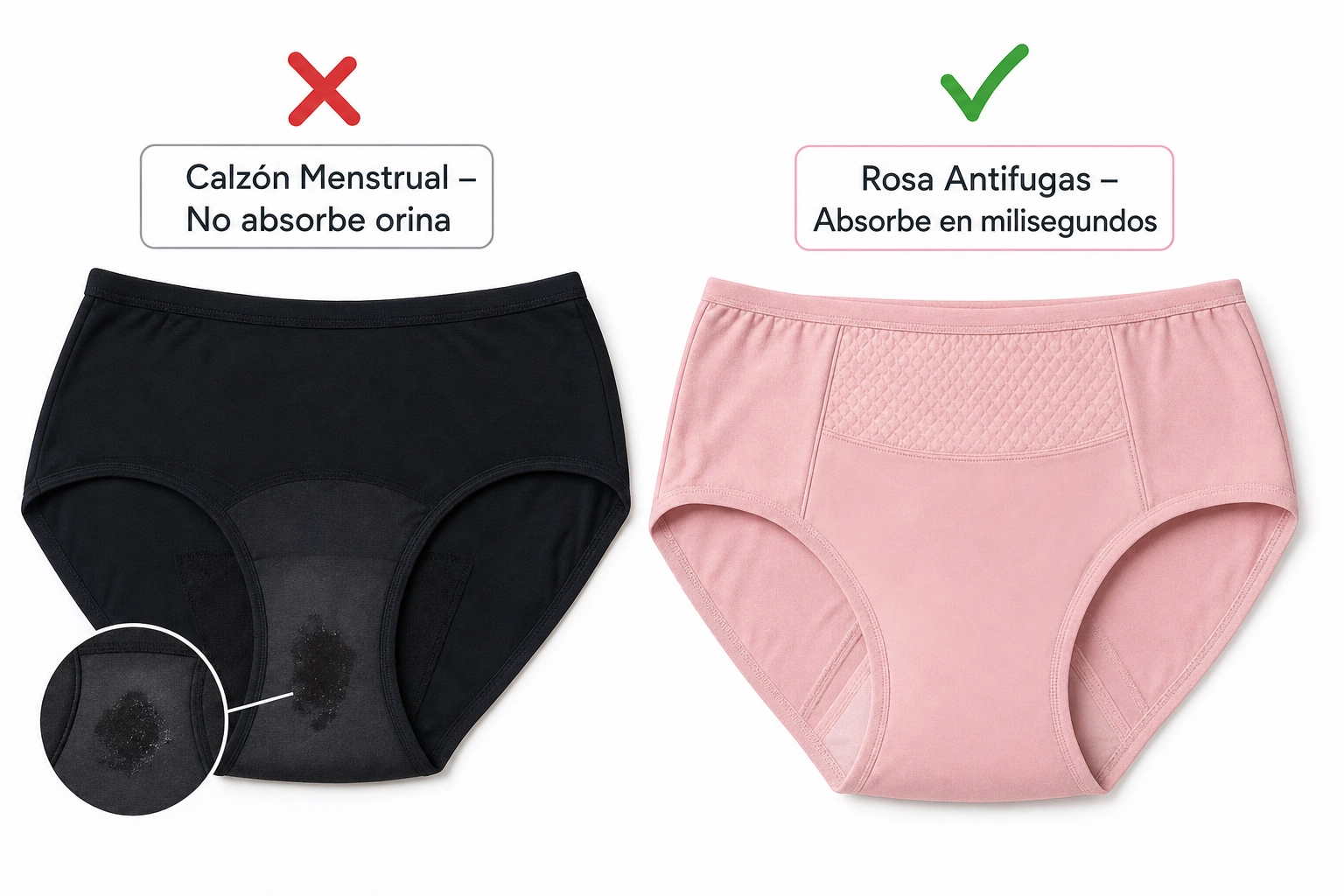 Los calzones menstruales no funcionan para incontinencia