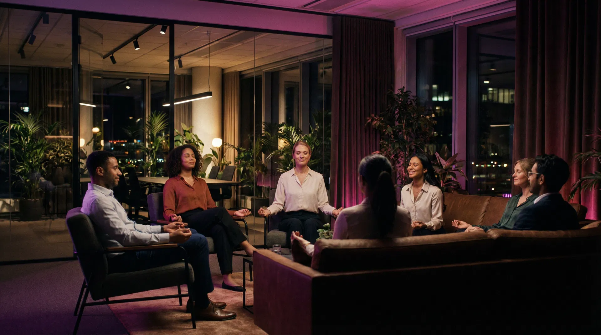 Sessão de bem-estar corporativo