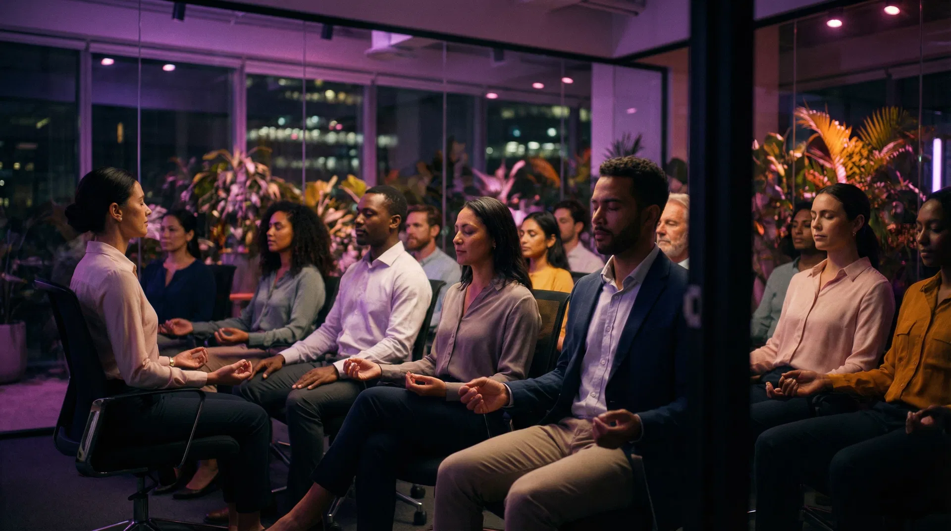 Sessão de bem-estar corporativo