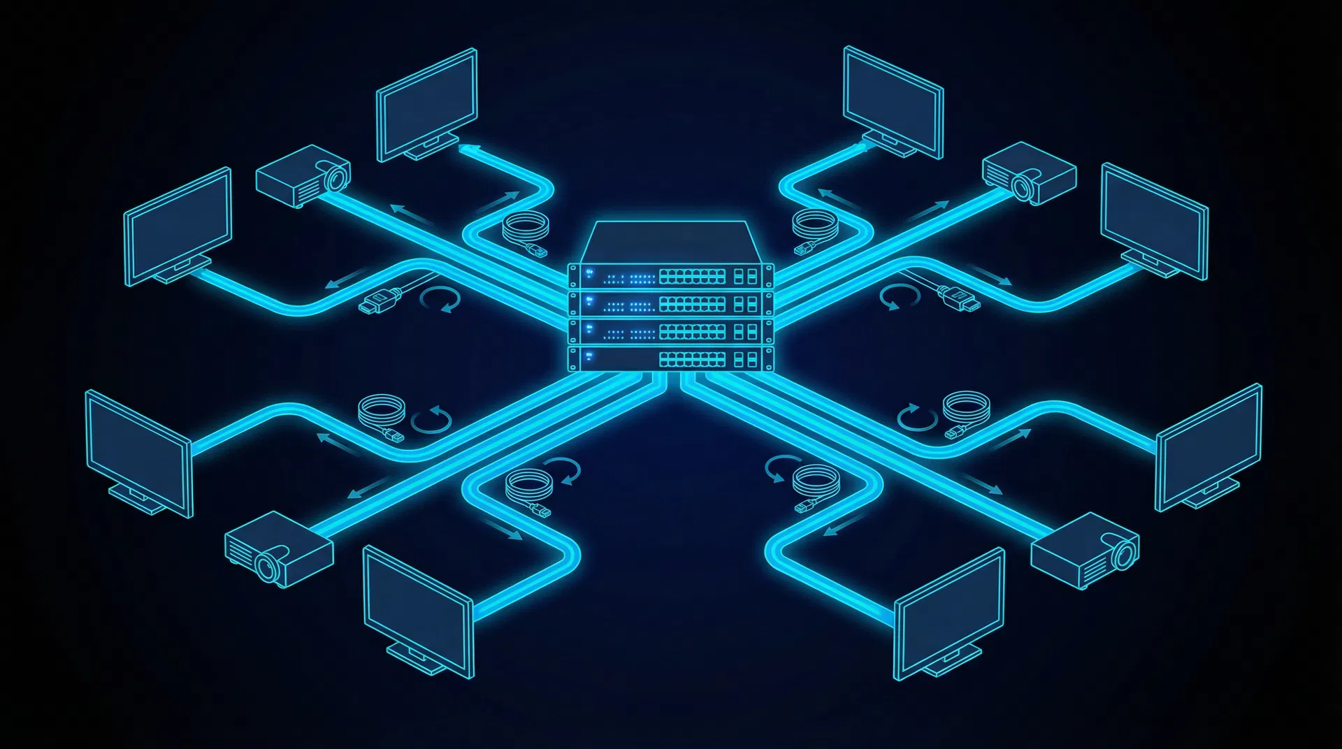 AV over IP 솔루션 다이어그램