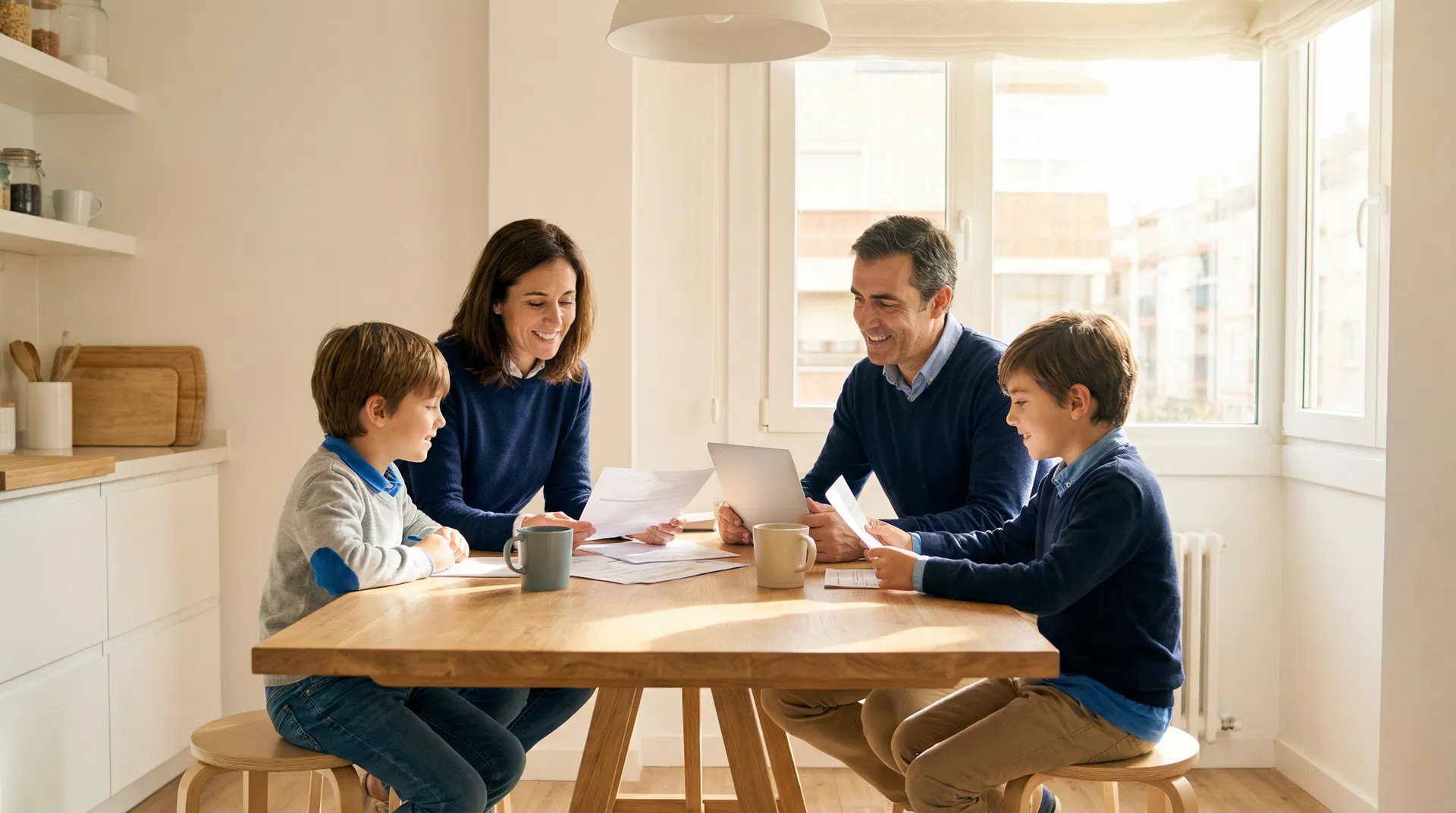 Familia revisando sus seguros