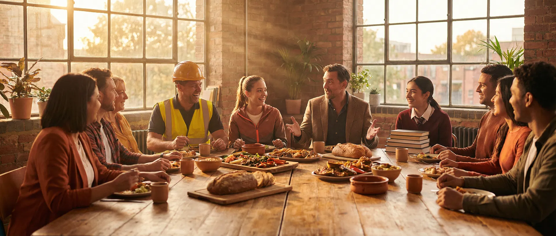 People sharing a meal together