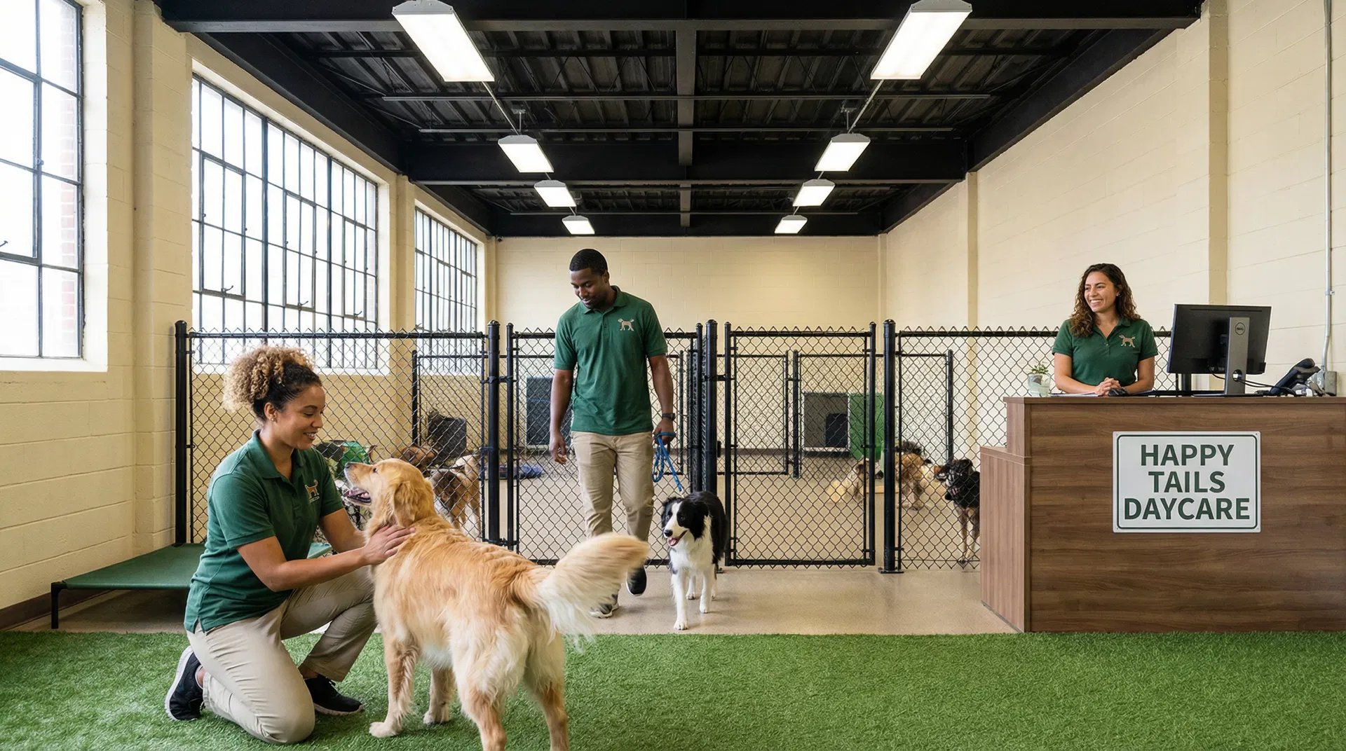 Metro Mutts team working with dogs