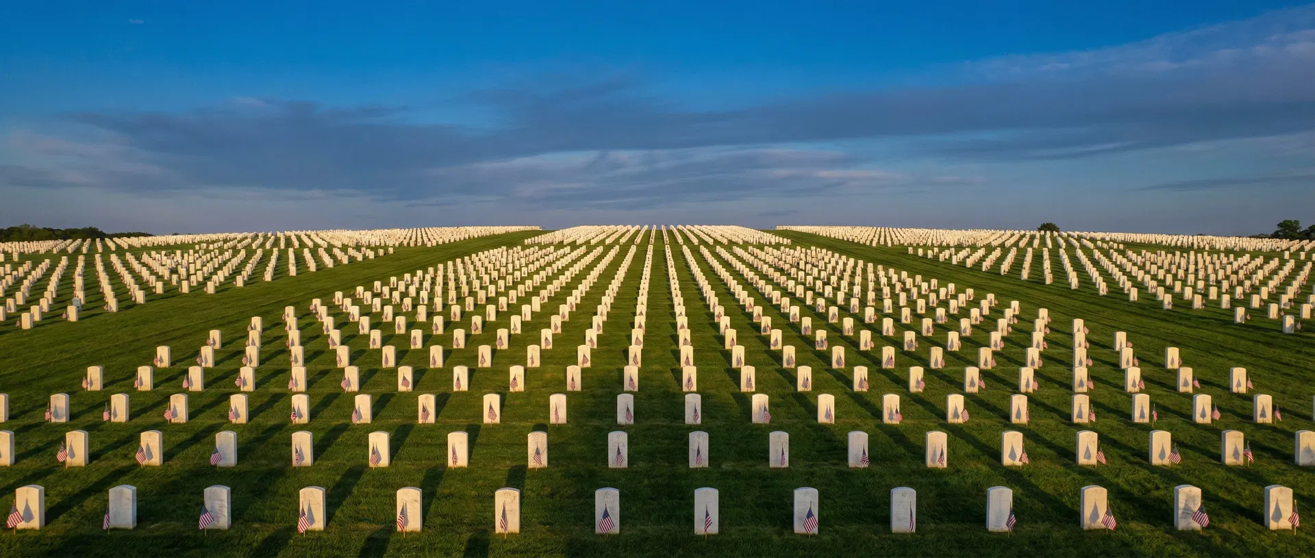 National cemetery at golden hour