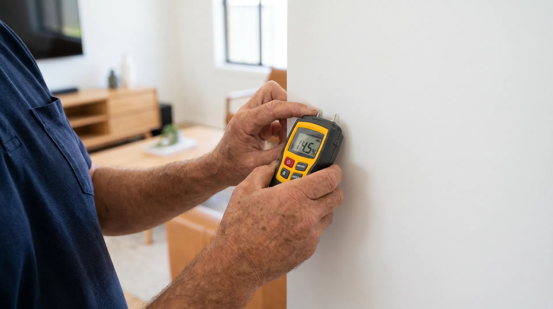 Professional radon testing equipment placed in the basement of an Iowa home during a certified home inspection