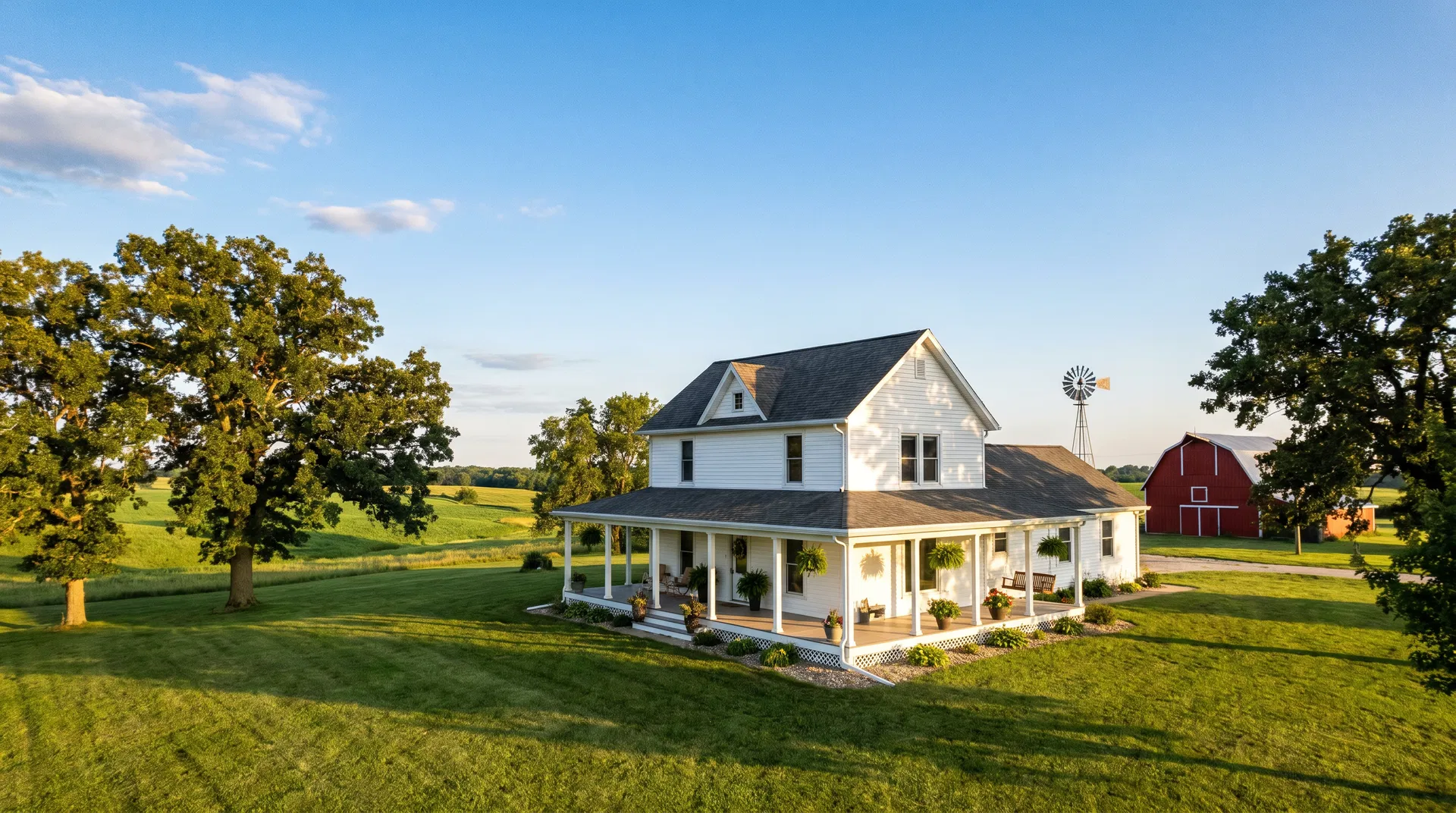 Rural Iowa farmstead and residential property near Osceola with rolling green hills