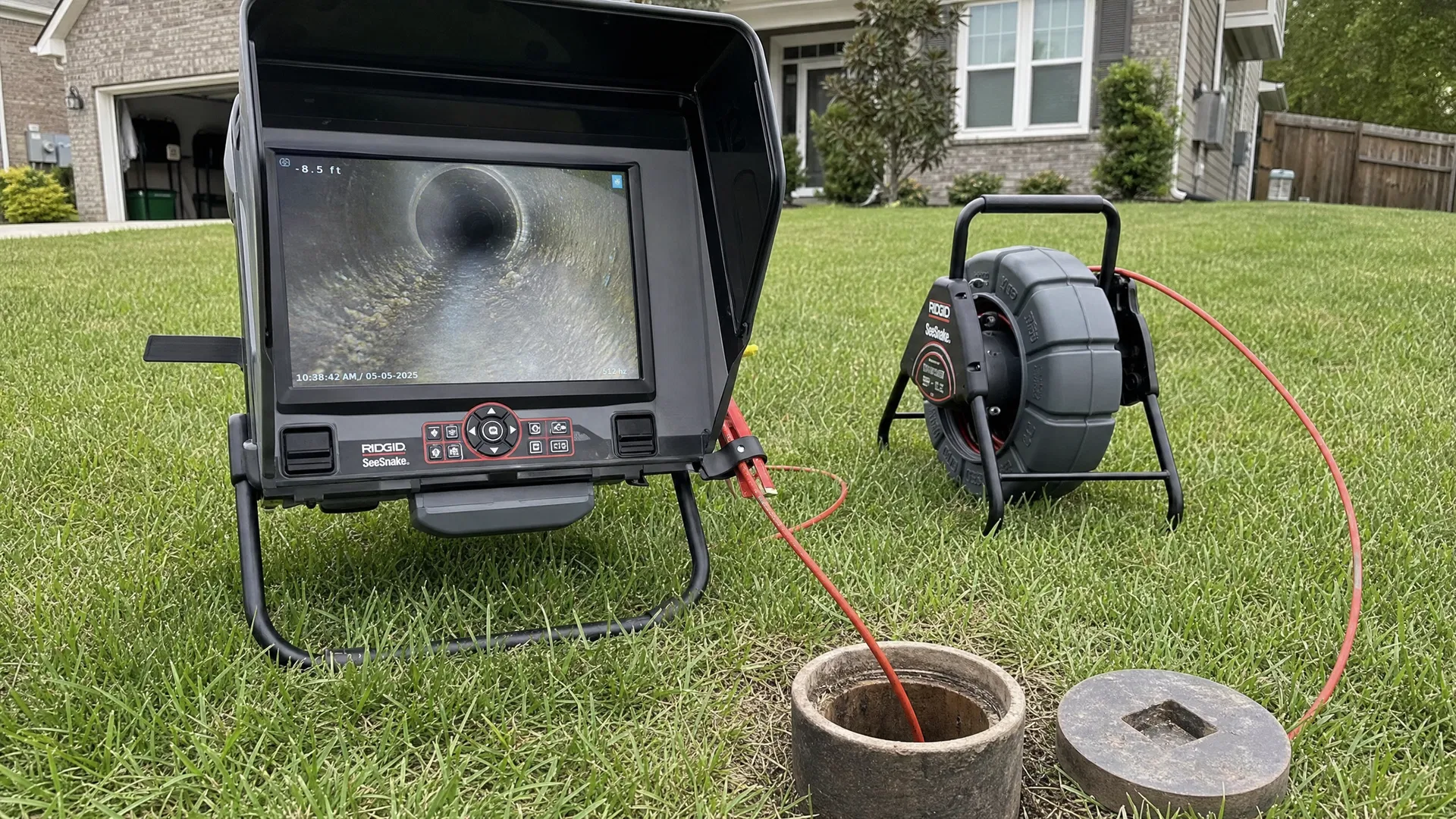 Sewer scope camera inspection equipment at a Murfreesboro Tennessee residential property