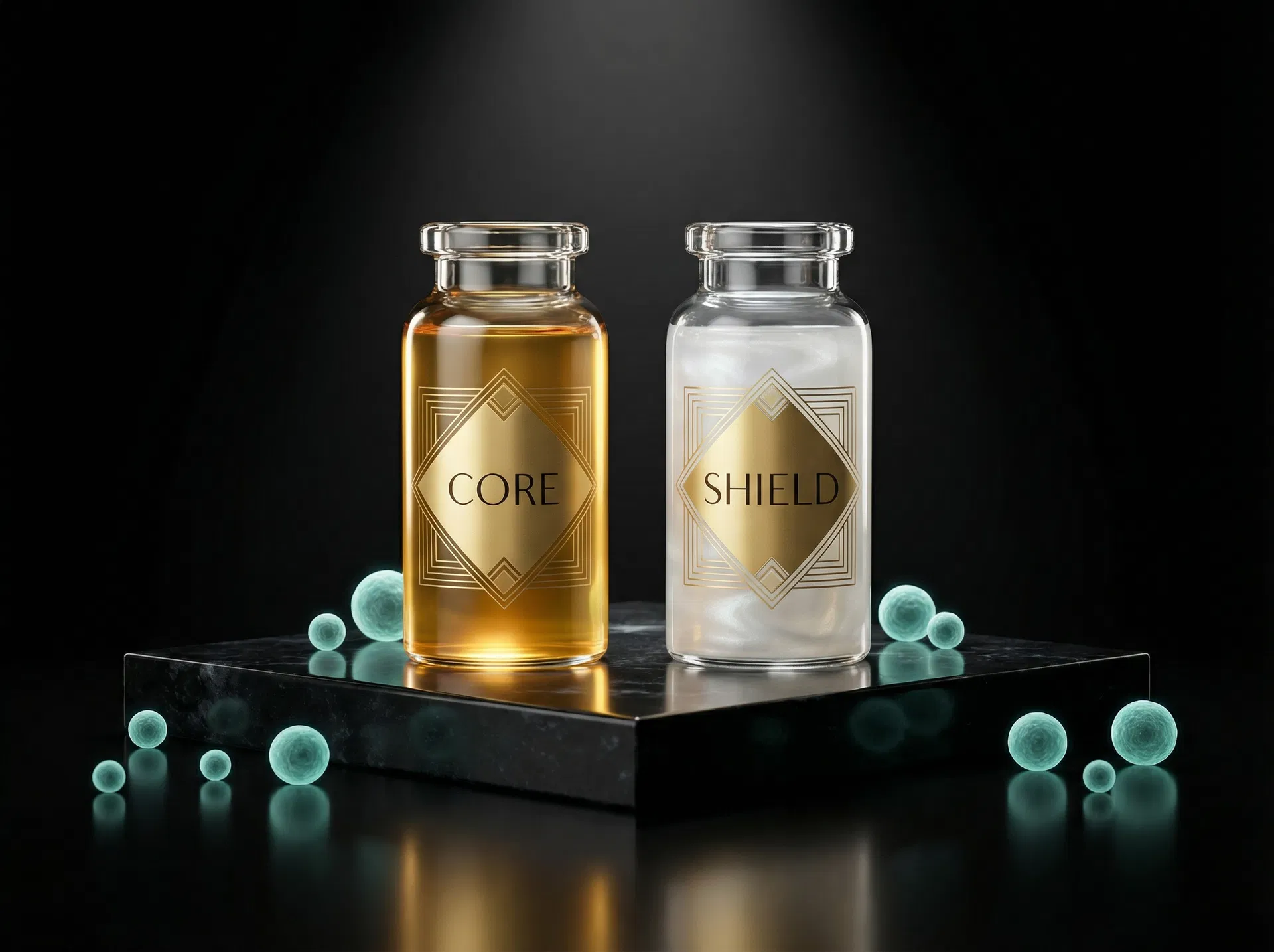 Core + Shield — Two-part professional cosmetic ingredient system