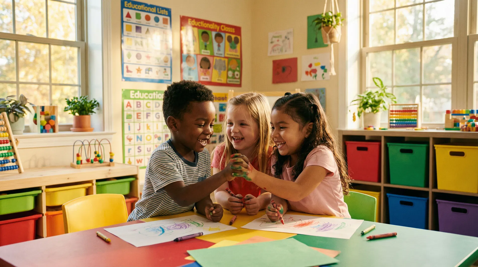 Happy children learning and playing at The Wright Family Childcare