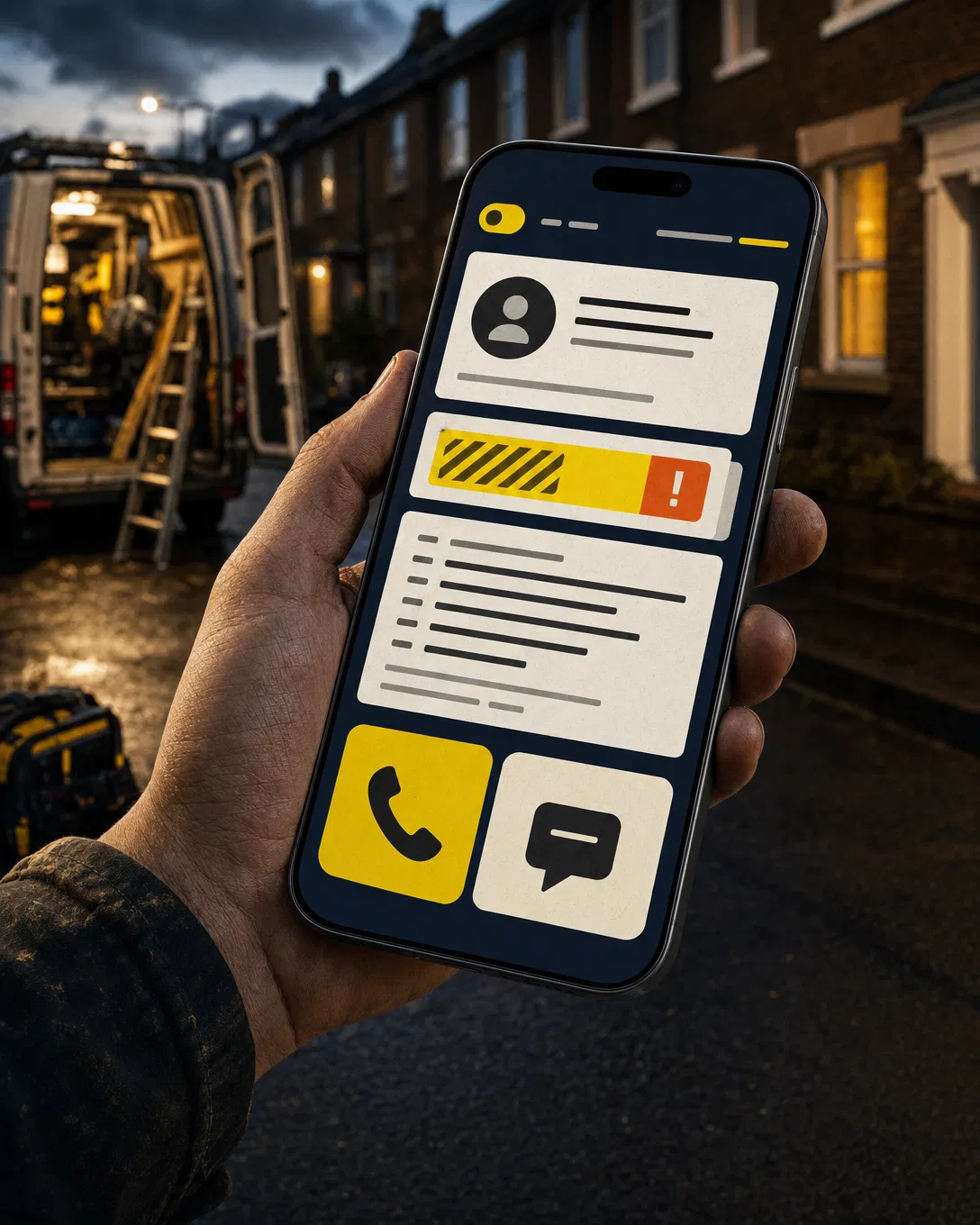 Yellow urgent call alert preview on a phone