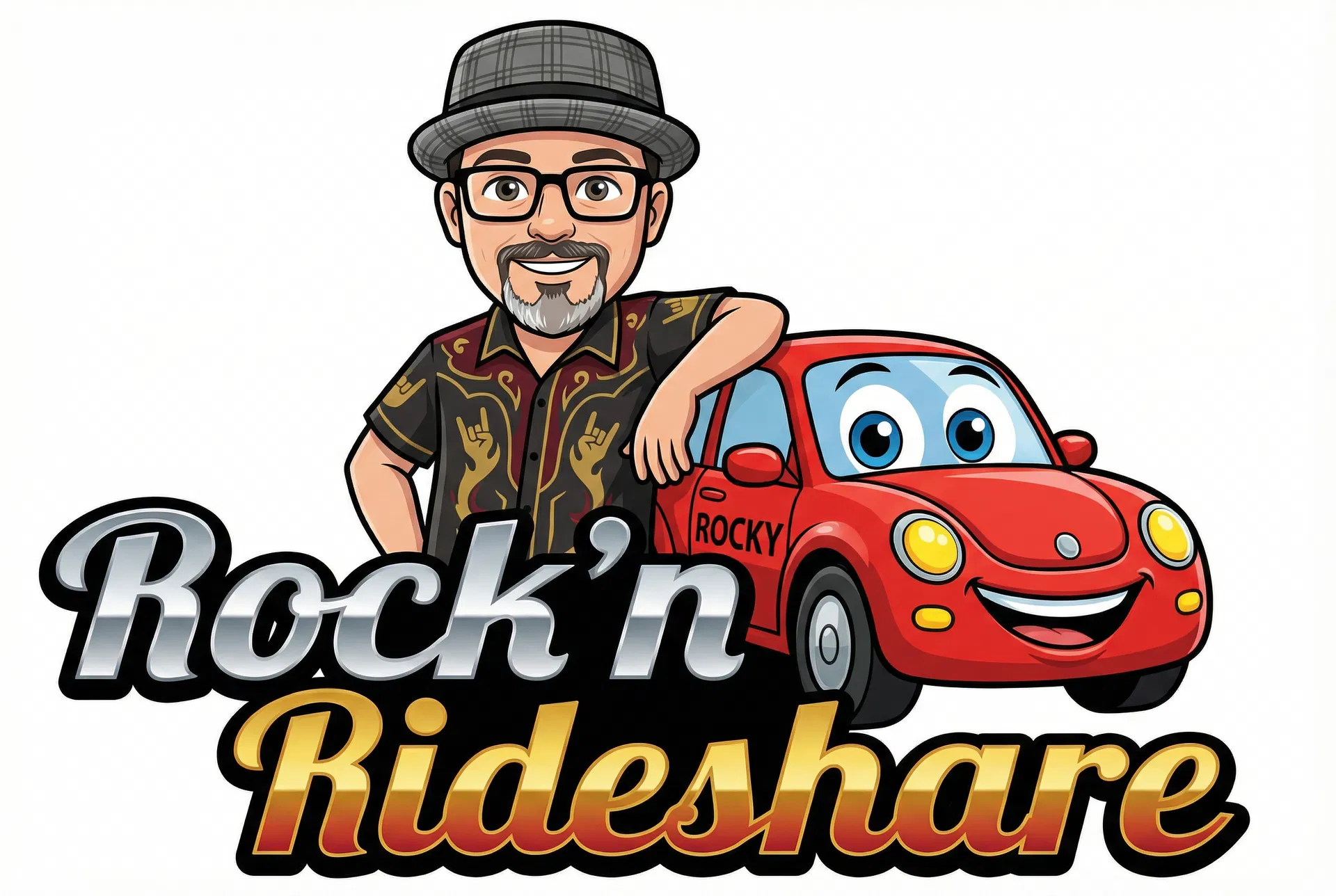 Rock'n Rideshare owner and Rocky the car