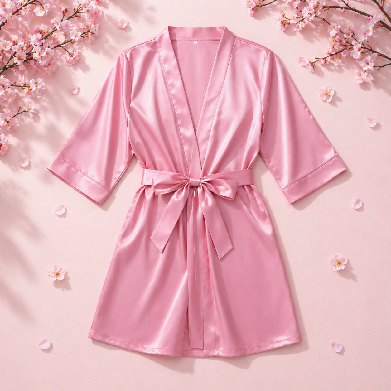 Satin Tie Waist Robe