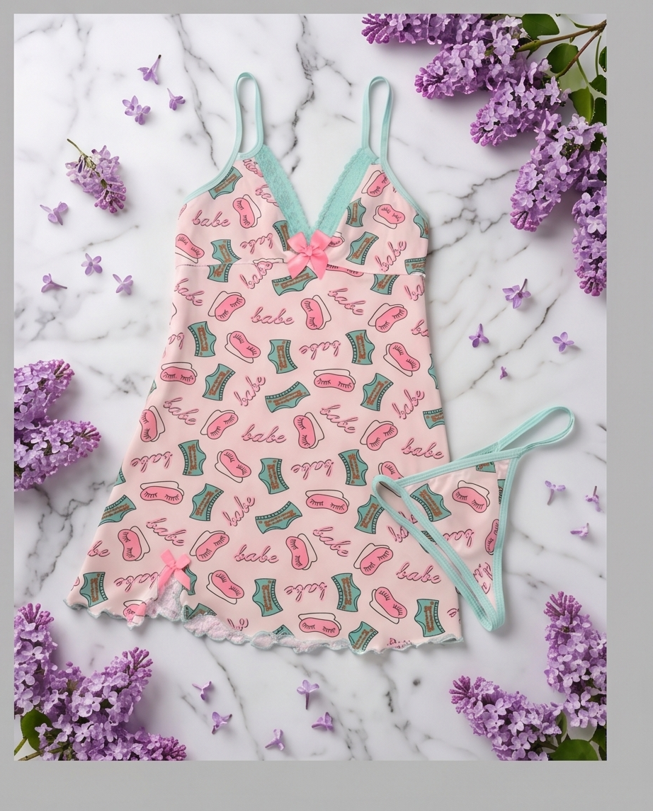 Lace Trim Sleep Dress - alternate