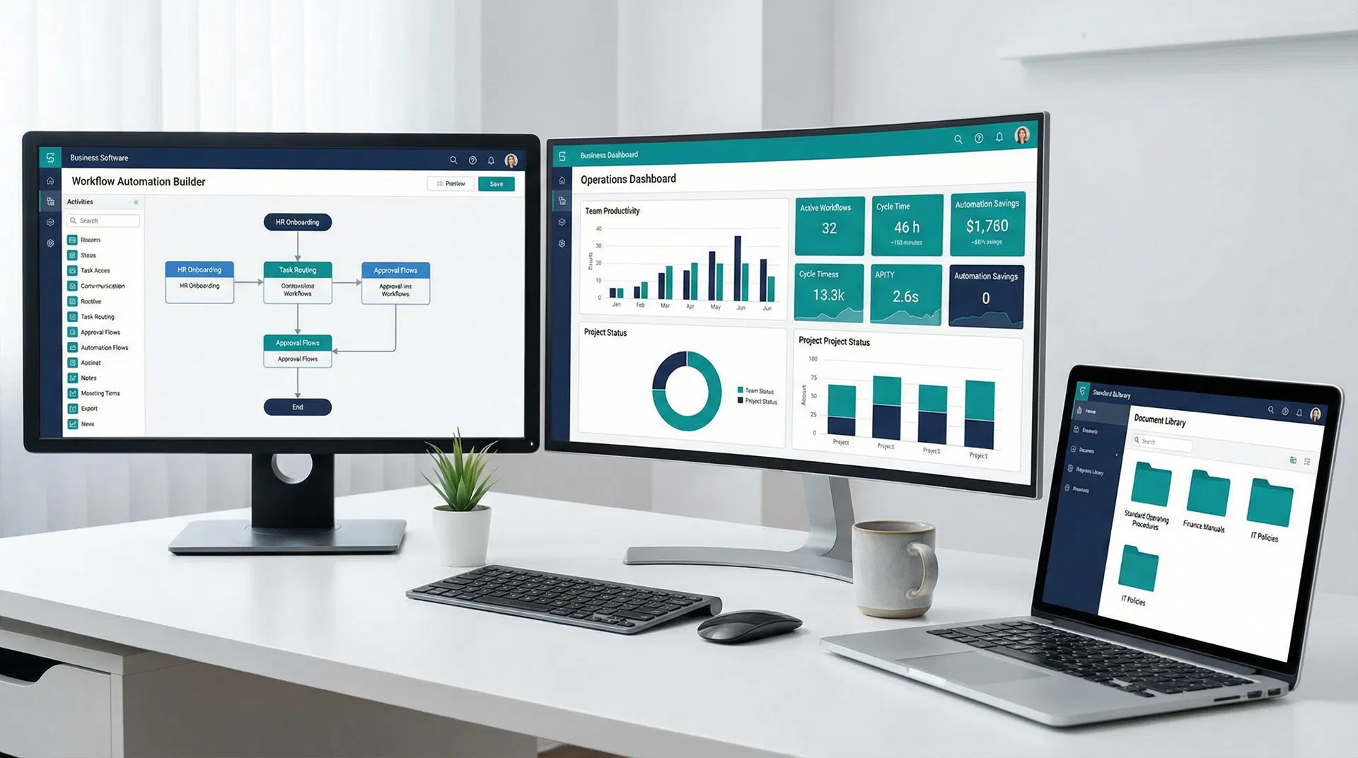 Enterprise360 — Workflow automation builder, operations dashboard, and SOP document library