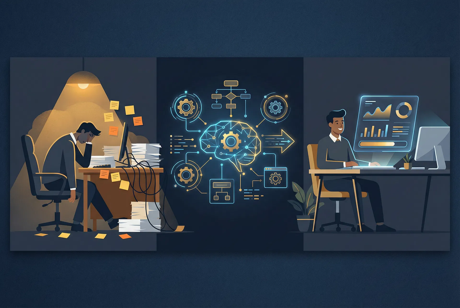 Tradie workflow before and after Solvr