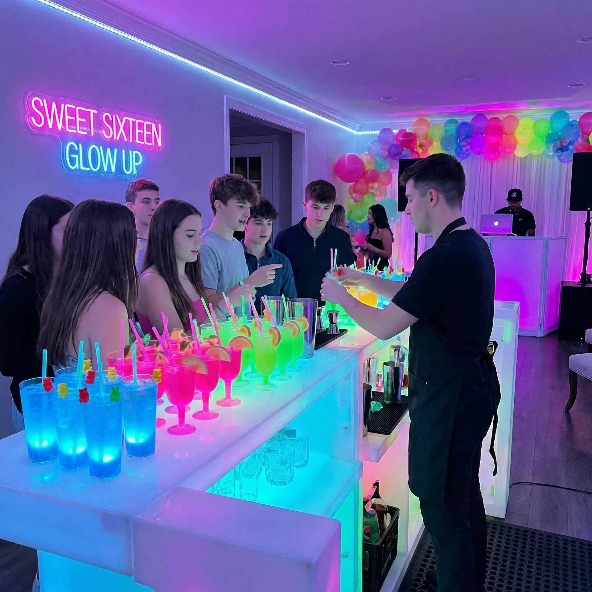 Barra Mocktails Neón
