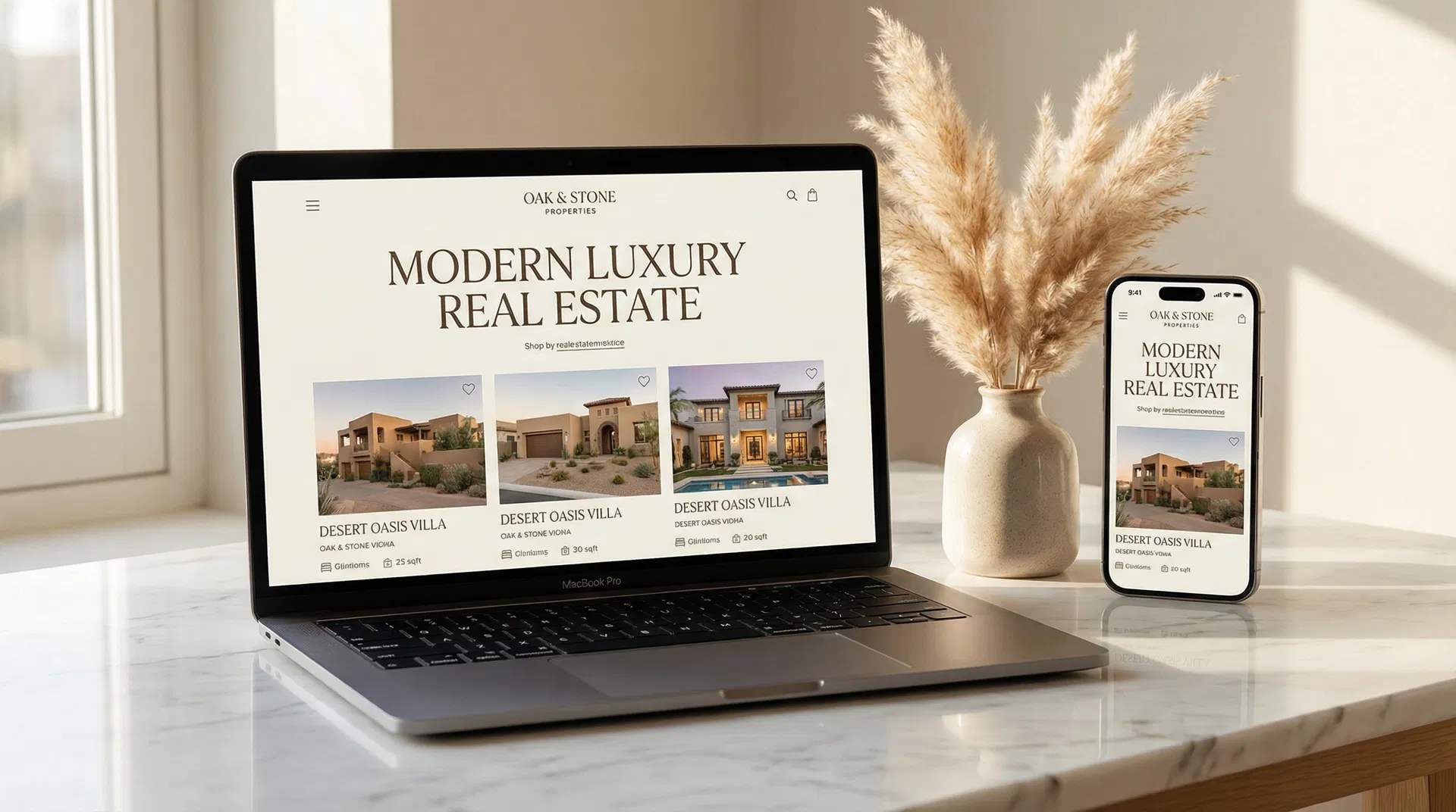 Custom realtor website mockup