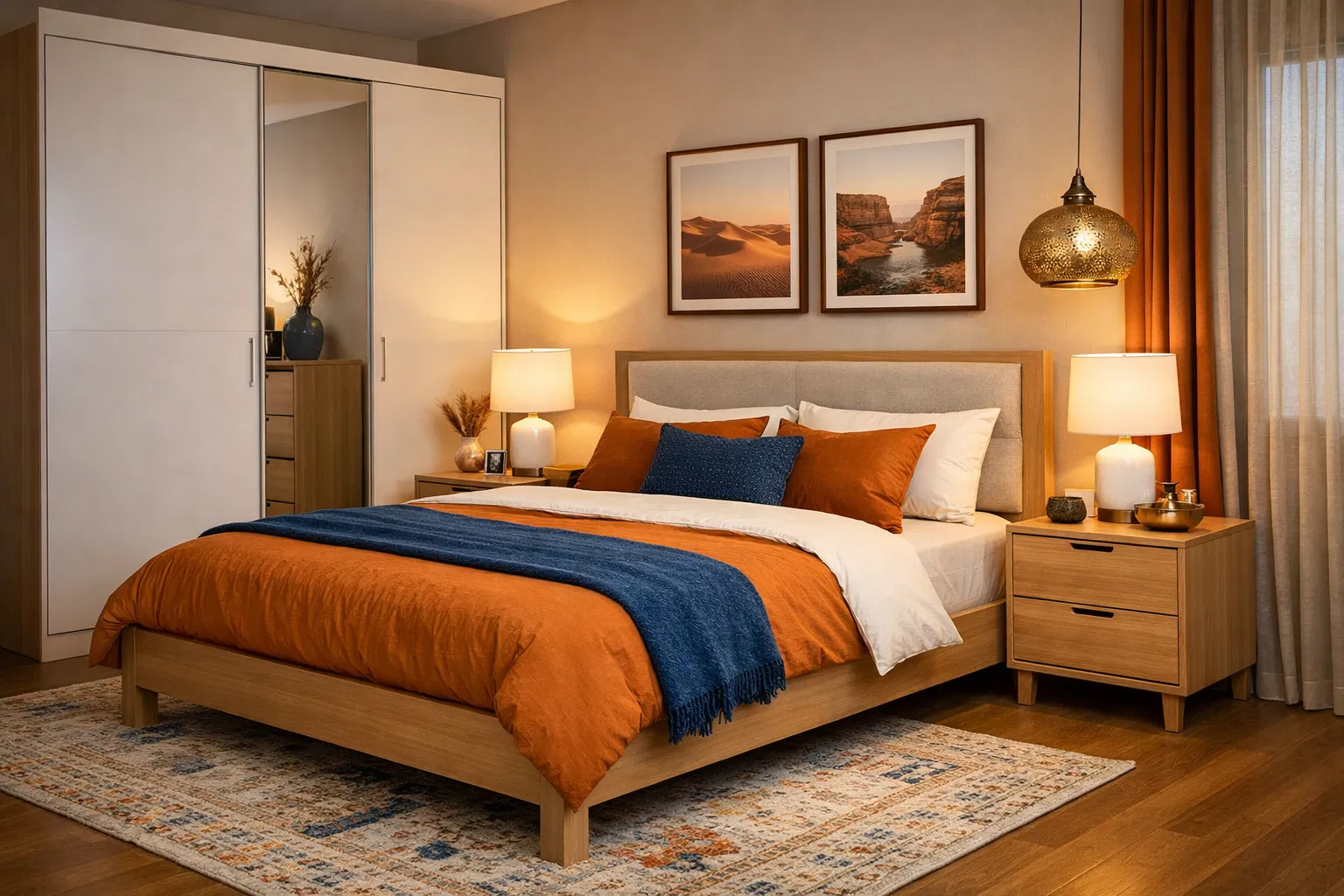 غرفة نوم مع أثاث ايكيا محترف