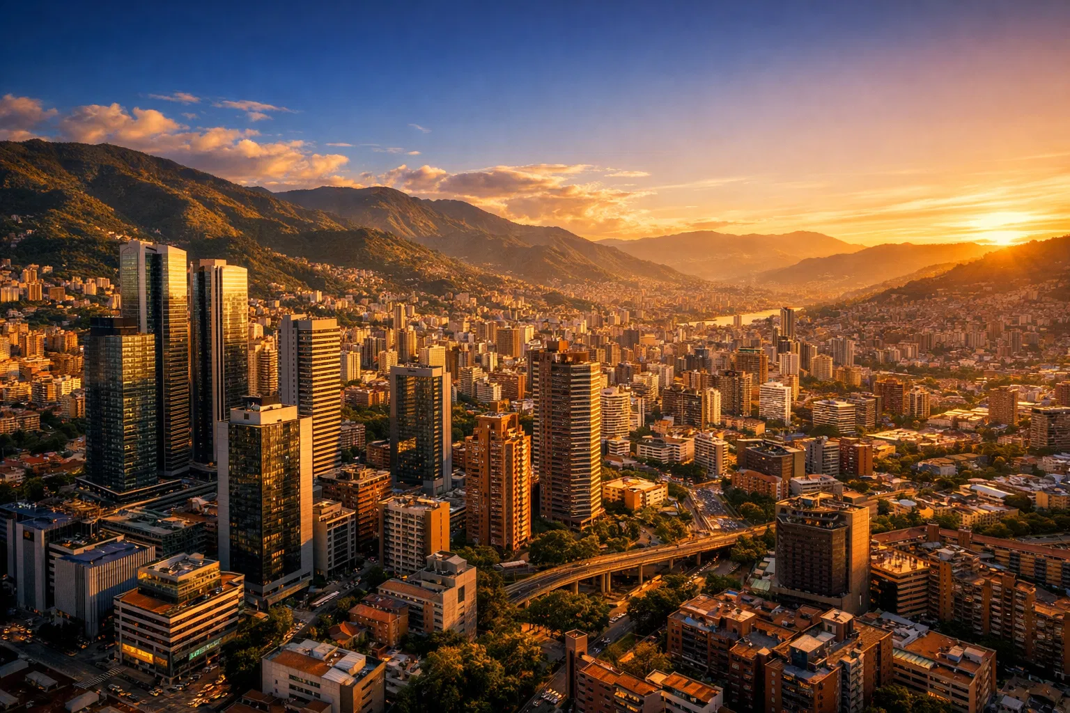 Medellín skyline at golden hour — Alvarez Pereira real estate investments