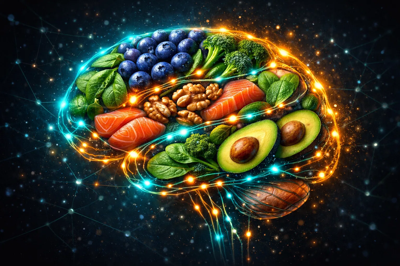 Brain made of healthy foods