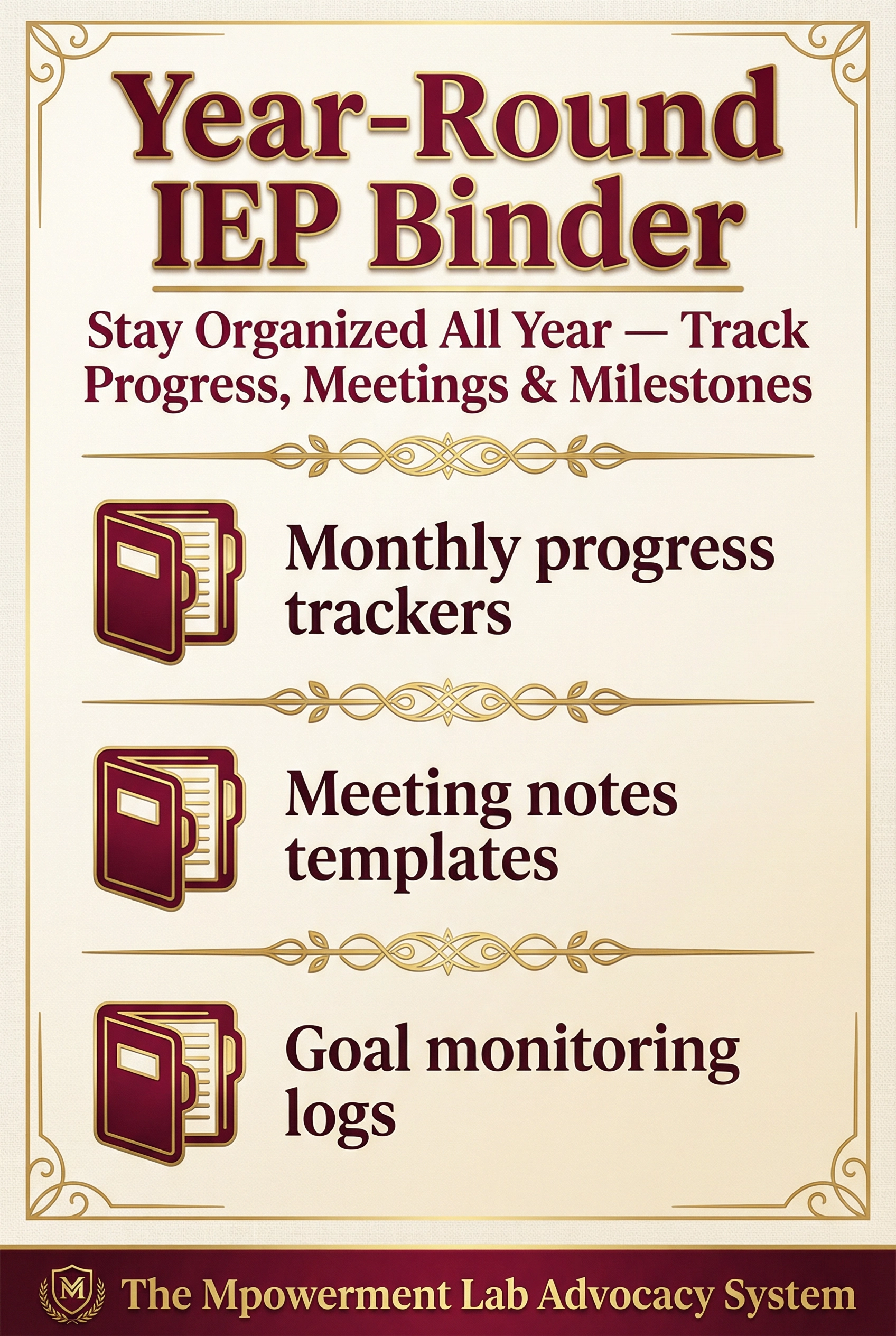 Year-Round IEP Binder